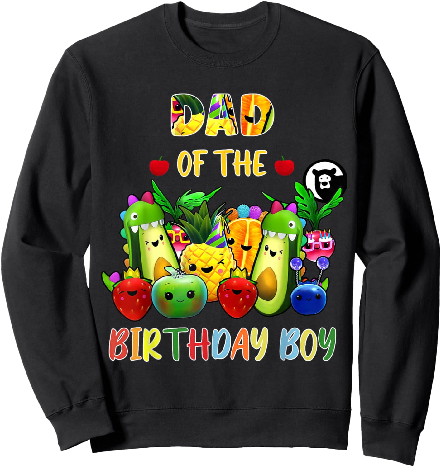 Dad Of The Birthday Boy Family Fruit Birthday Hey Bear Sweatshirt - Sweatshirt | Black