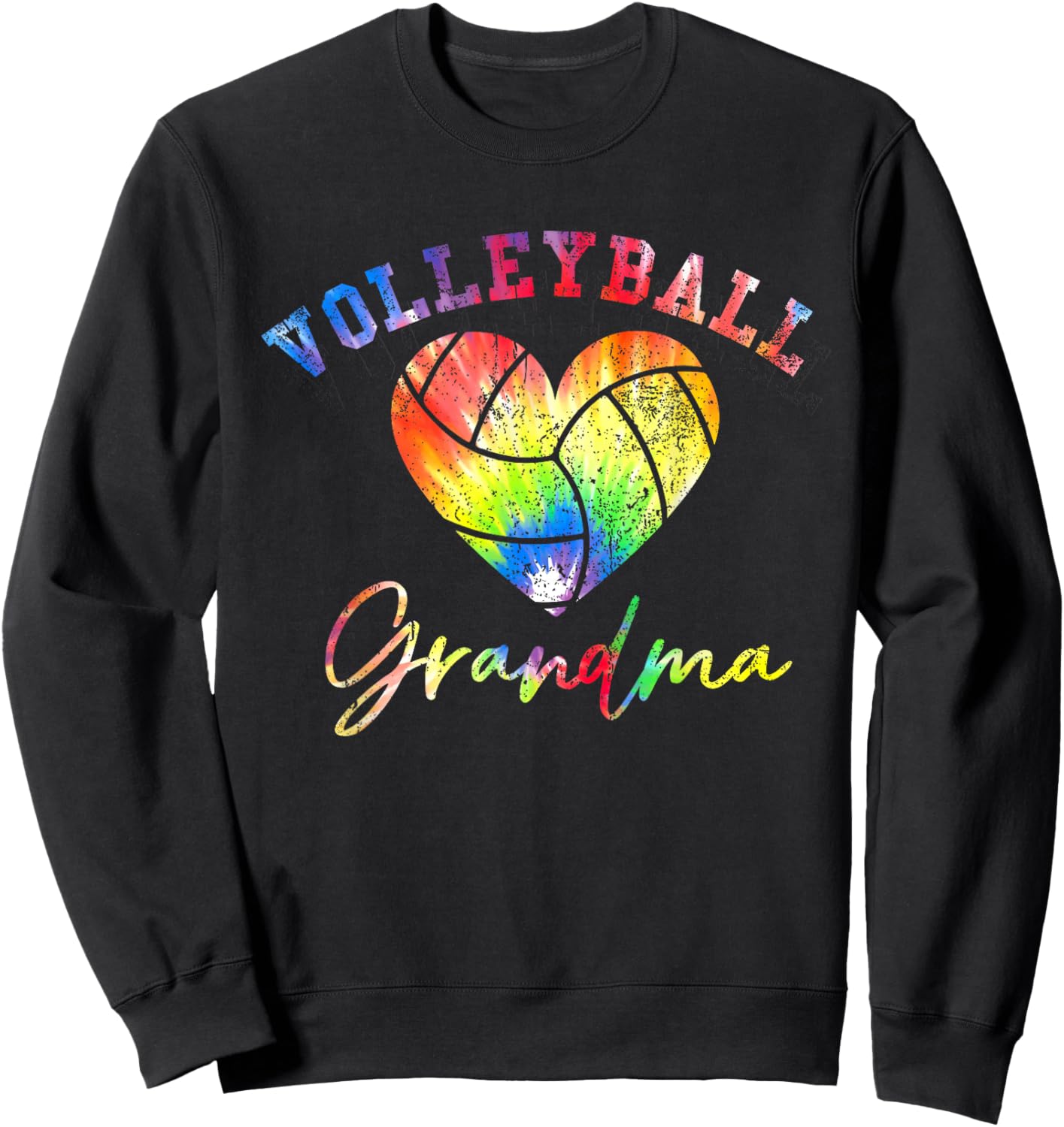 Volleyball Grandma Tie dye Sweatshirt - Sweatshirt | Black