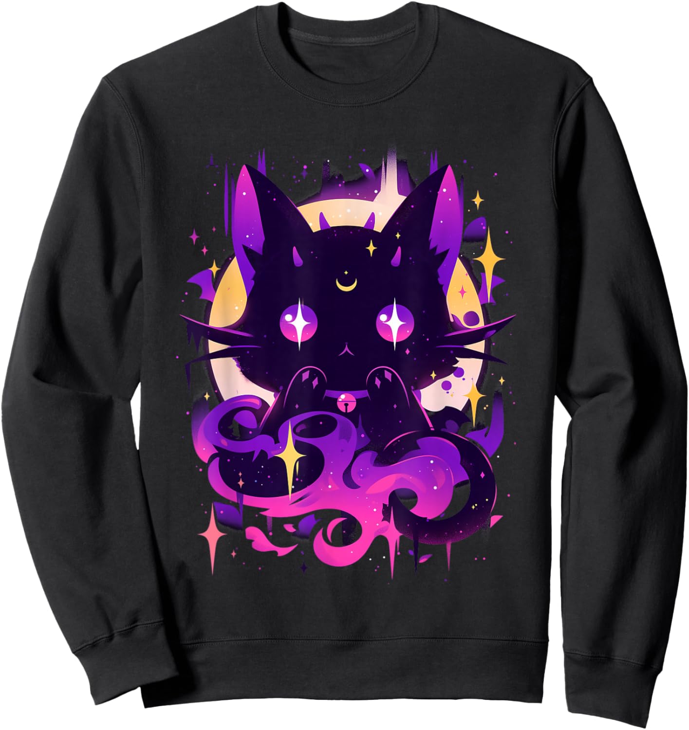 Yami Kawaii Devil Cat Creepy Cute Pastel Goth Japanese Sweatshirt - Sweatshirt | Black