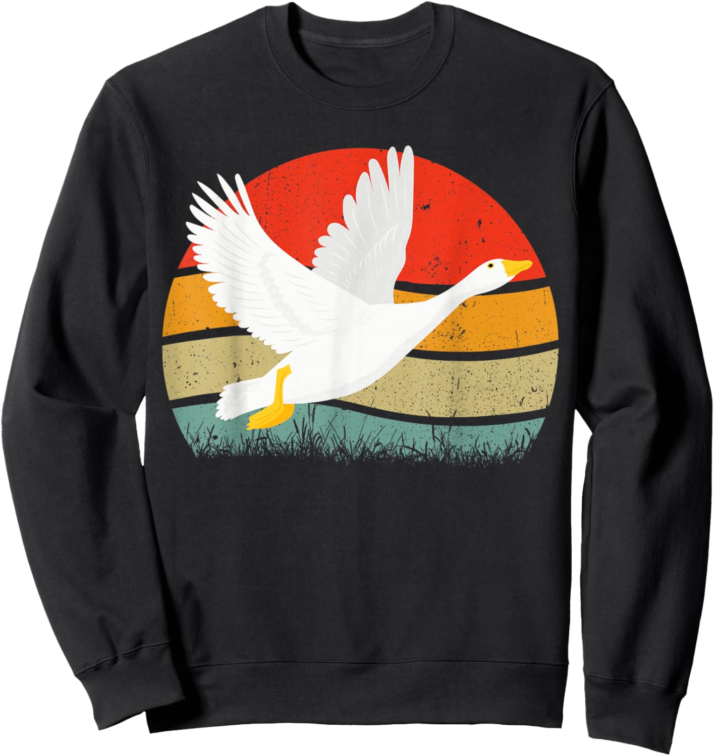 Funny Vintage Duck Farm Animal Retro Duck Lover Sweatshirt - Sweatshirt | Black