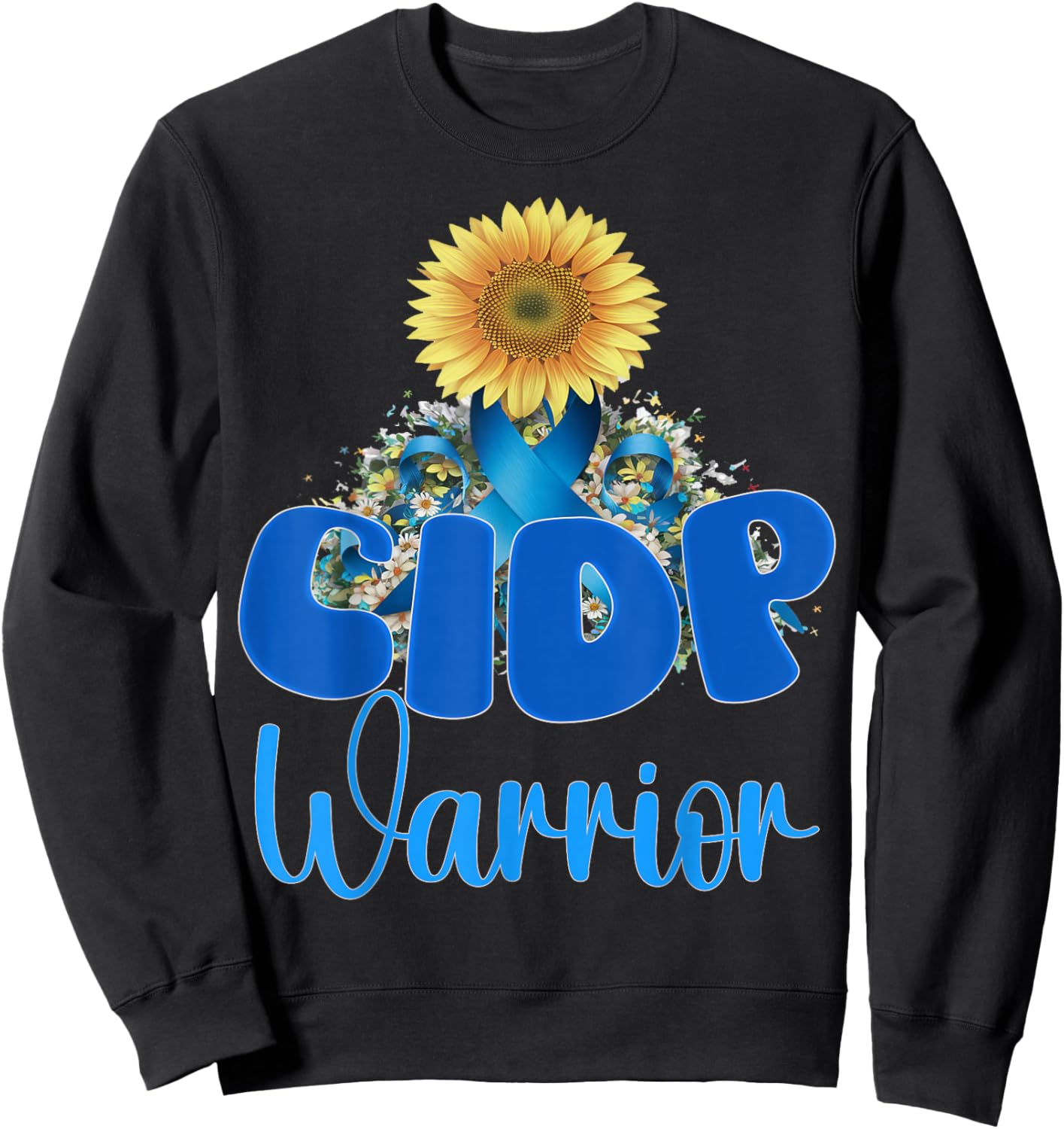 CIDP awareness sunflower Sweatshirt - Sweatshirt | Black