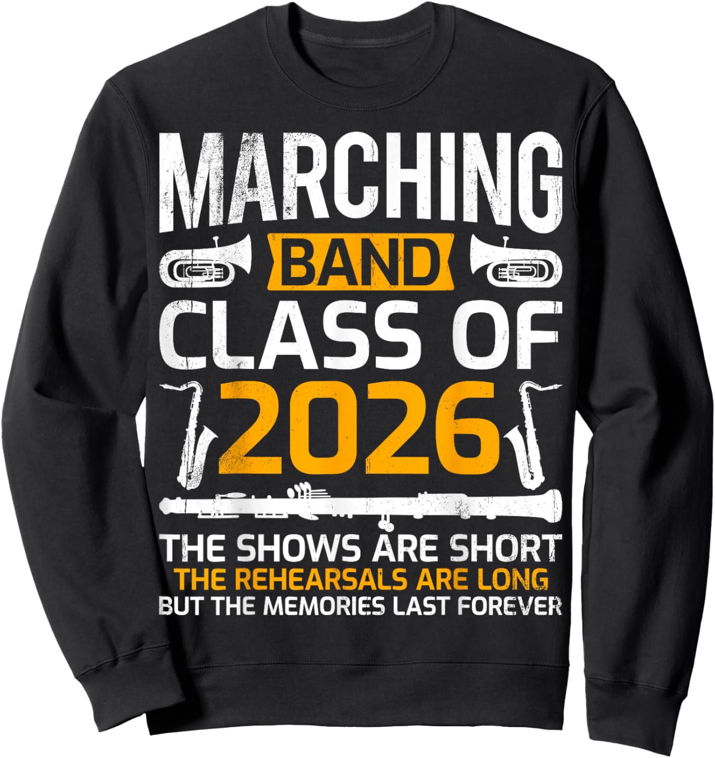 Marching Band Class of 2026 Music Senior Graduation Gifts Sweatshirt - Sweatshirt | Black