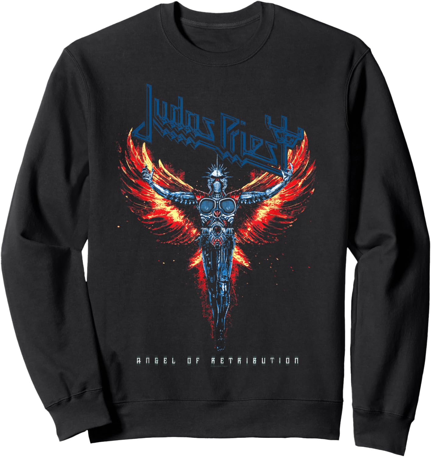 Judas Priest Angel Wings Blue Logo Sweatshirt - Sweatshirt | Black