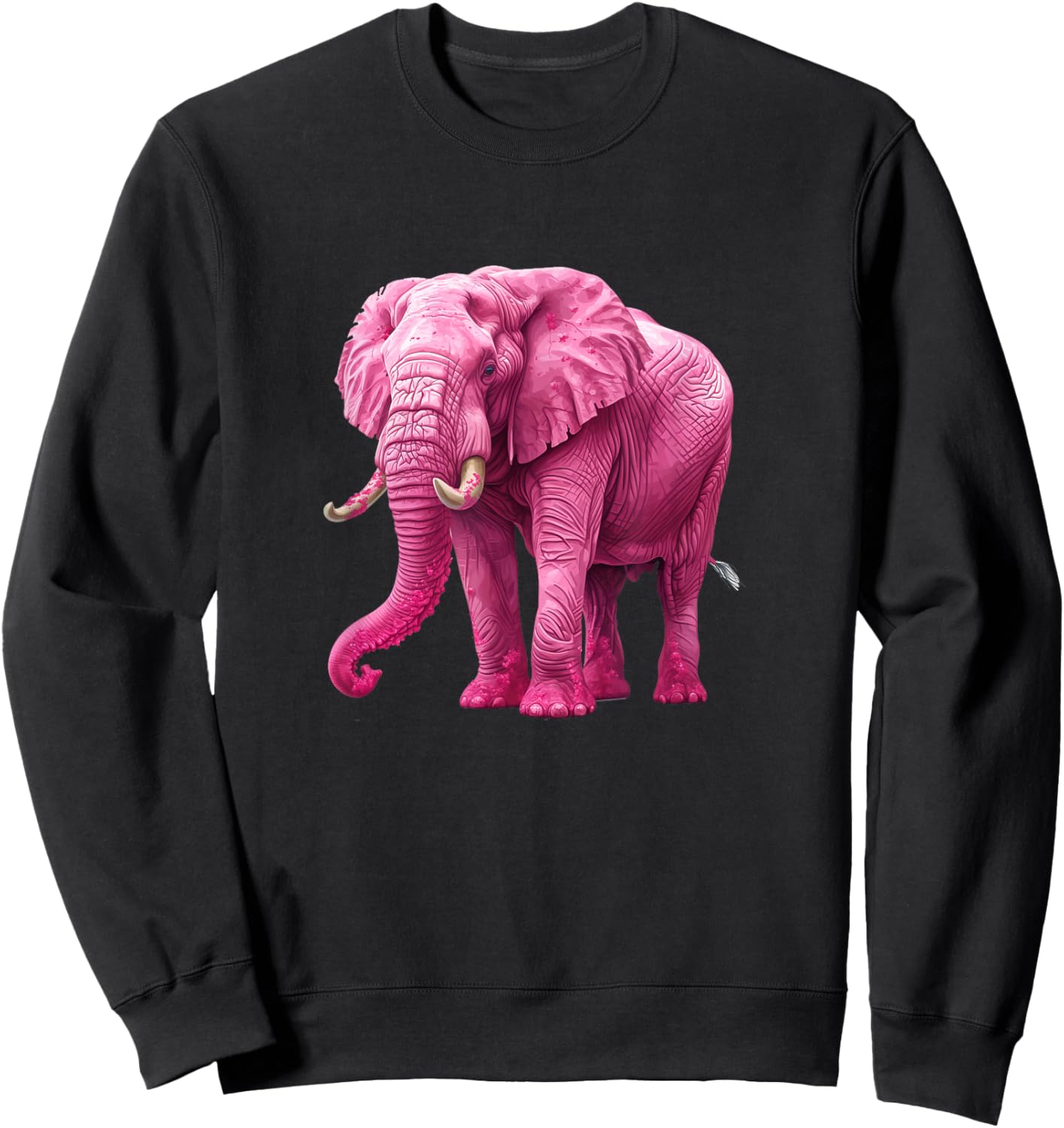 Fun Elephant Lover Cool Pink Elephant Sweatshirt - Sweatshirt | Black