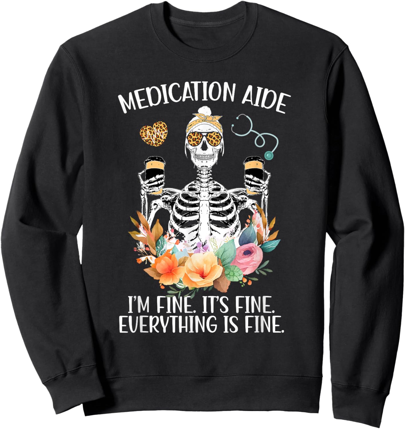 Medication Aide Funny Med Aide Medication Aides Sweatshirt - Sweatshirt | Black