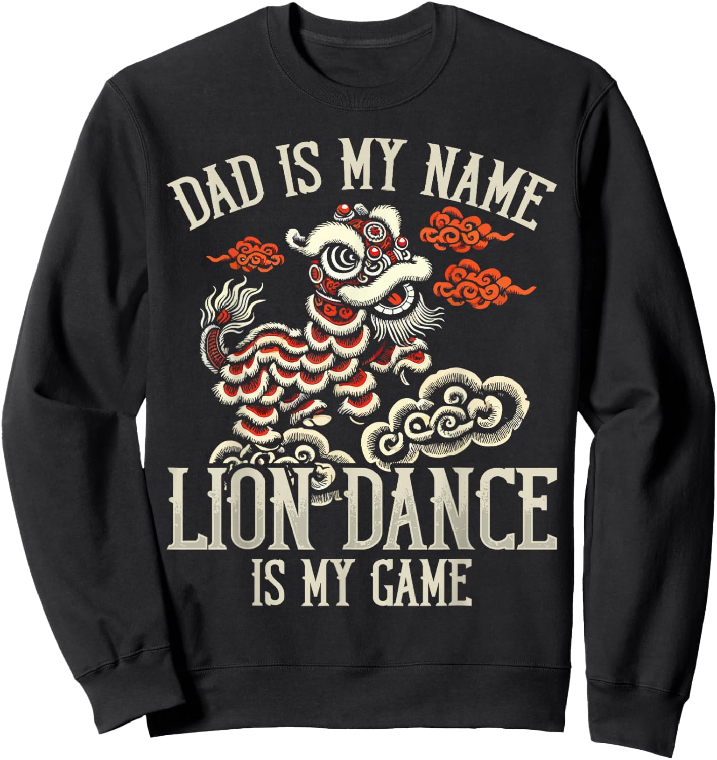 Lion Dance Lunar New Year Chinese New Year Lion Dance Sweatshirt - Sweatshirt | Black