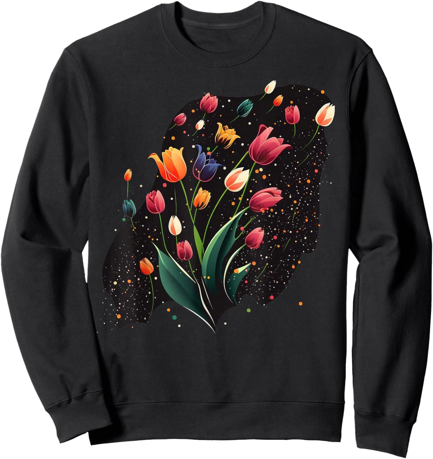 Tulip bouquet on Tulip Sweatshirt - Sweatshirt | Black