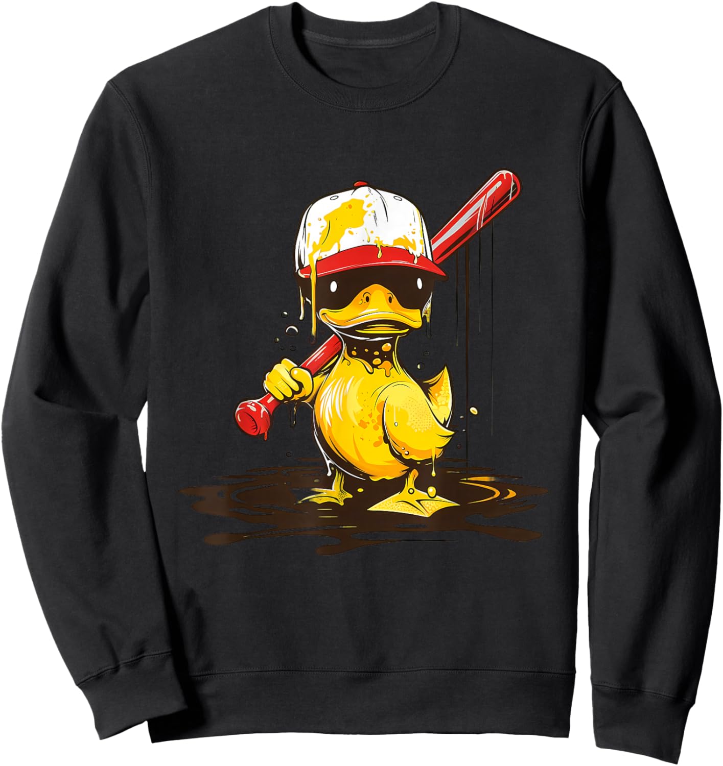 Rubber Duck Baseball Player Rubber Duckie Rubber Duck Lover Sweatshirt - Sweatshirt | Black
