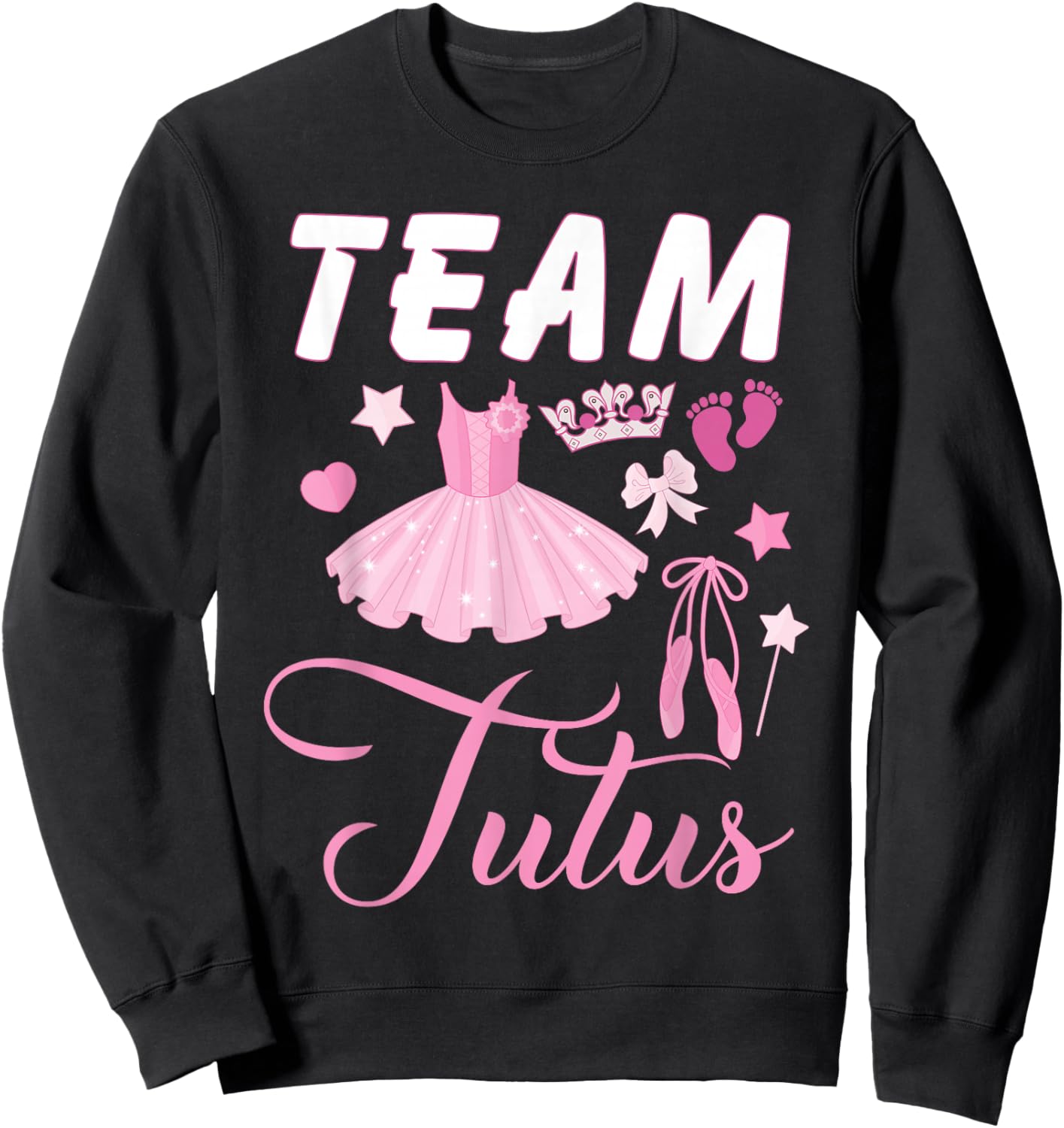 Touchdowns or Tutus Gender Reveal Baby Shower Team Boy Girl Sweatshirt - Sweatshirt | Black