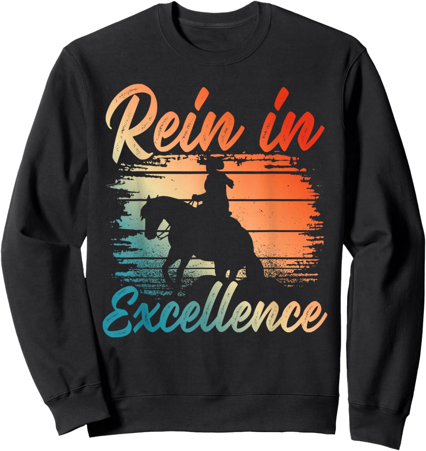 Sliding Stop Reining Horse Equestrian Western Riding Sweatshirt - Sweatshirt | Black