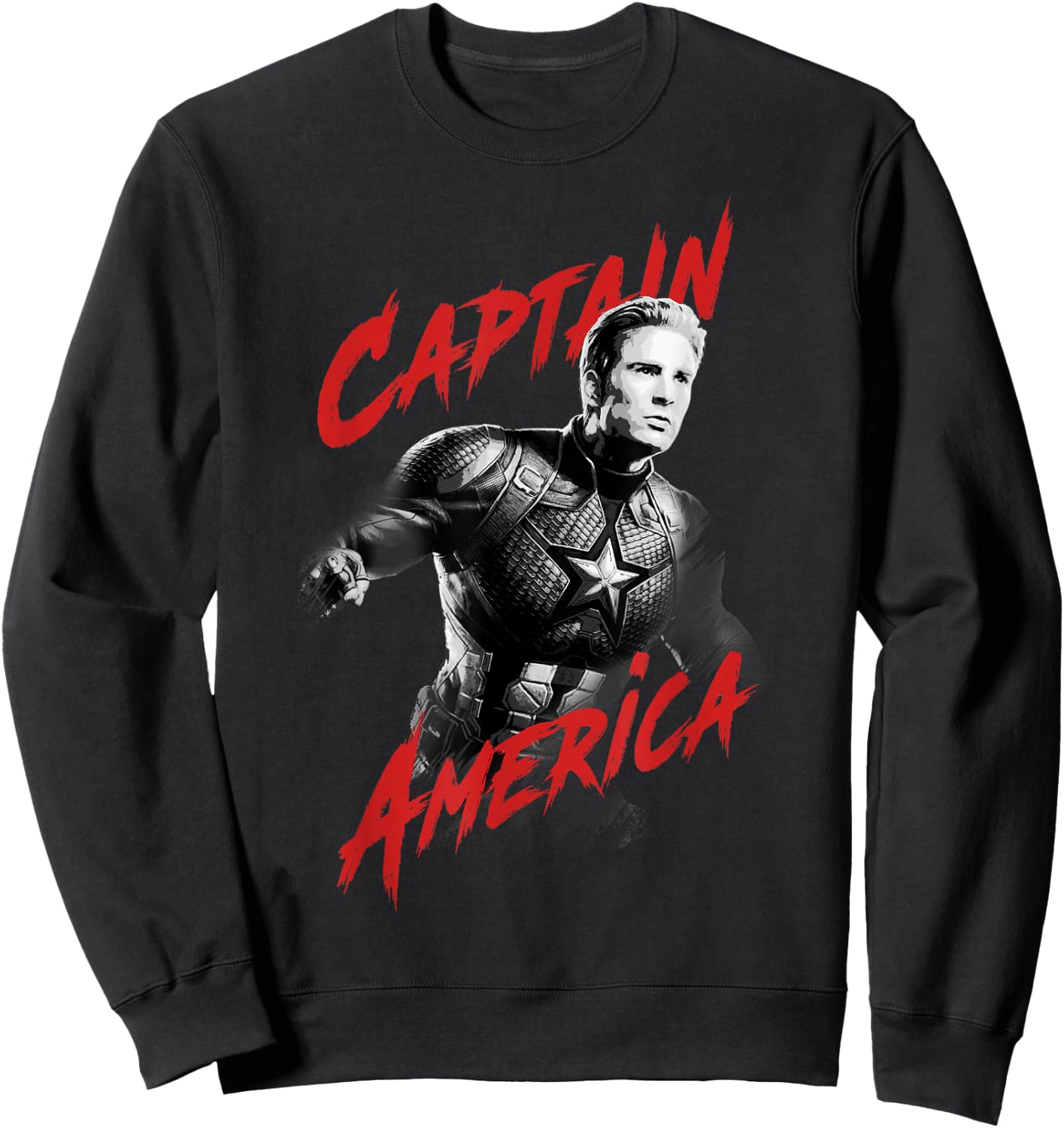 Avengers Endgame Captain America Tonal Portrait Sweatshirt - Sweatshirt | Black