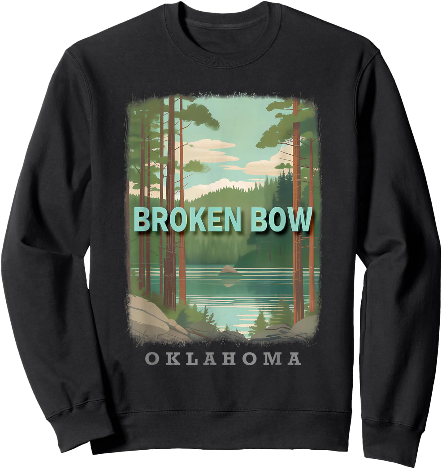 Broken Bow Oklahoma OK Nature's Oasis SD071 Sweatshirt - Sweatshirt | Black