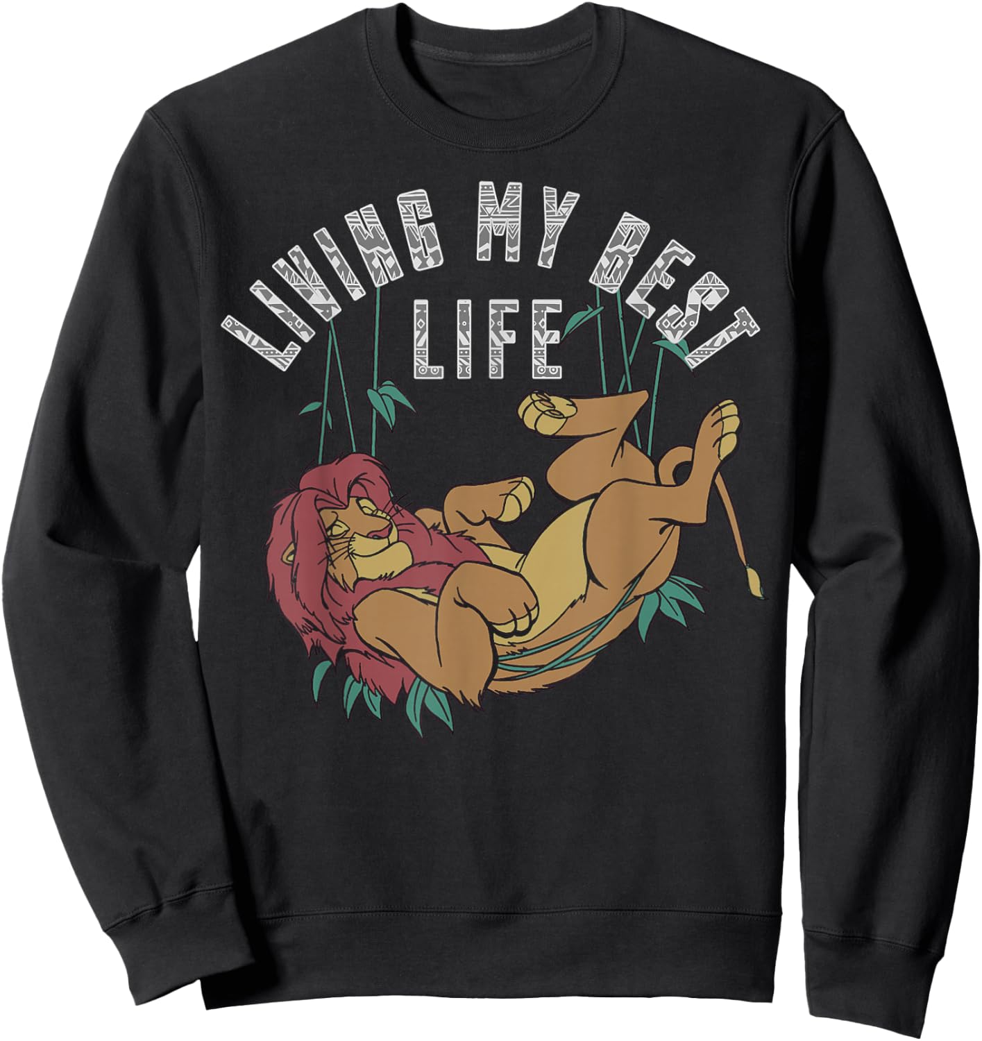 Disney Lion King Simba Living My Best Life Sweatshirt - Sweatshirt | Black