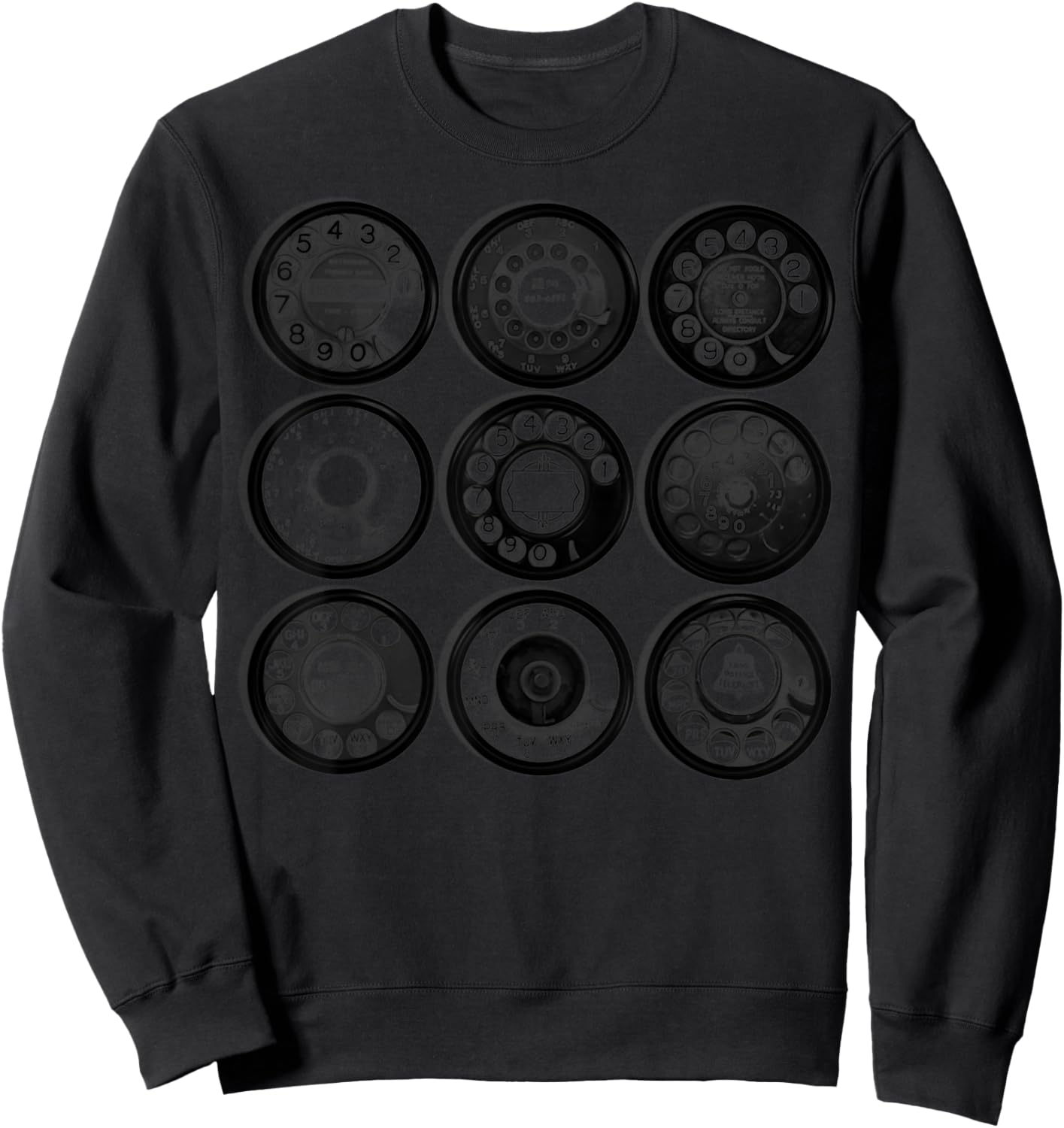 Vintage Rotary Dial Collection Retro Dial Rotary Phone Sweatshirt - Sweatshirt | Black