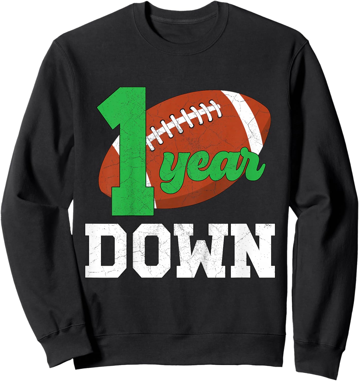 Kids 1st Birthday Party Football Boy One Year Old Football Player Sweatshirt - Sweatshirt | Black
