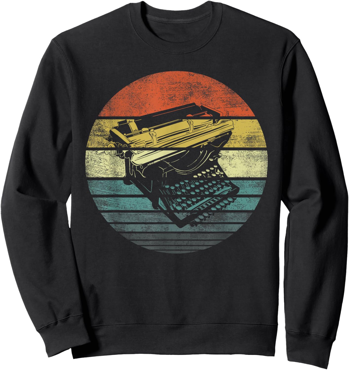 Writer Author Apparel -Kids/Adults Retro Typewriter Design - Black, Small Sweatshirt - Sweatshirt | Black