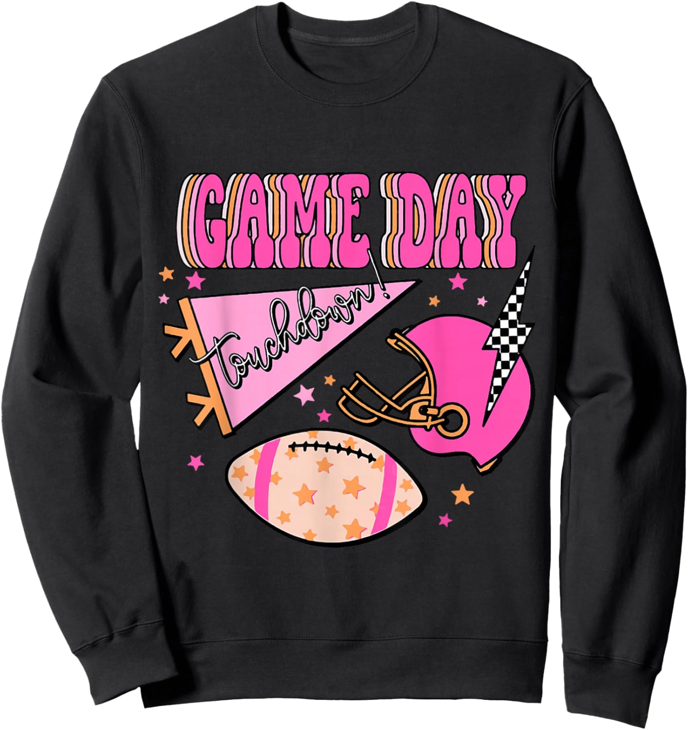 Football Shirt Preppy Football Season Sweatshirt - Sweatshirt | Black