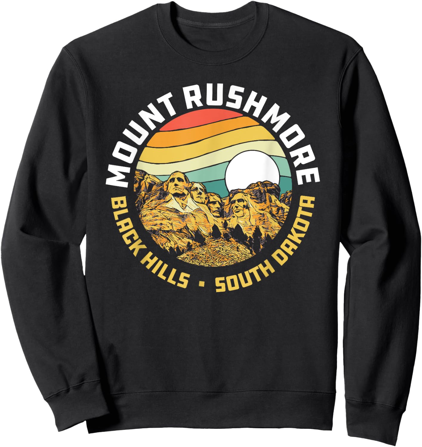 Retro Mount Rushmore National Memorial Vintage 80s Graphic Sweatshirt - Sweatshirt | Black