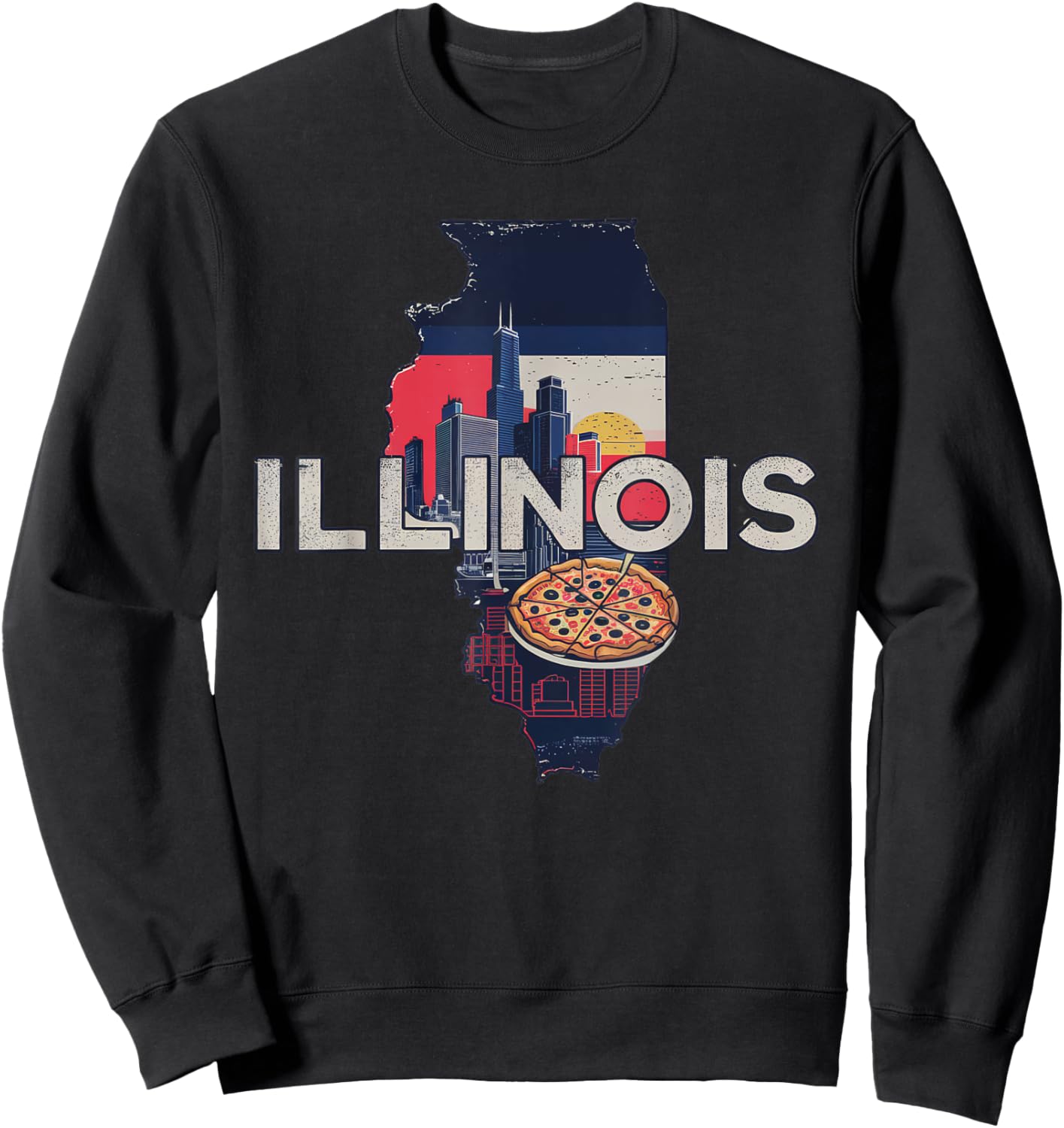 Illinois State of Illinois Retro Illinois Sweatshirt - Sweatshirt | Black