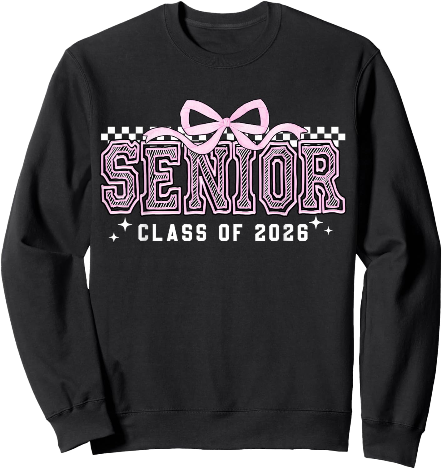 Senior 2026 Coquette Bow Class of 2026 Graduation Graduate Sweatshirt - Sweatshirt | Black