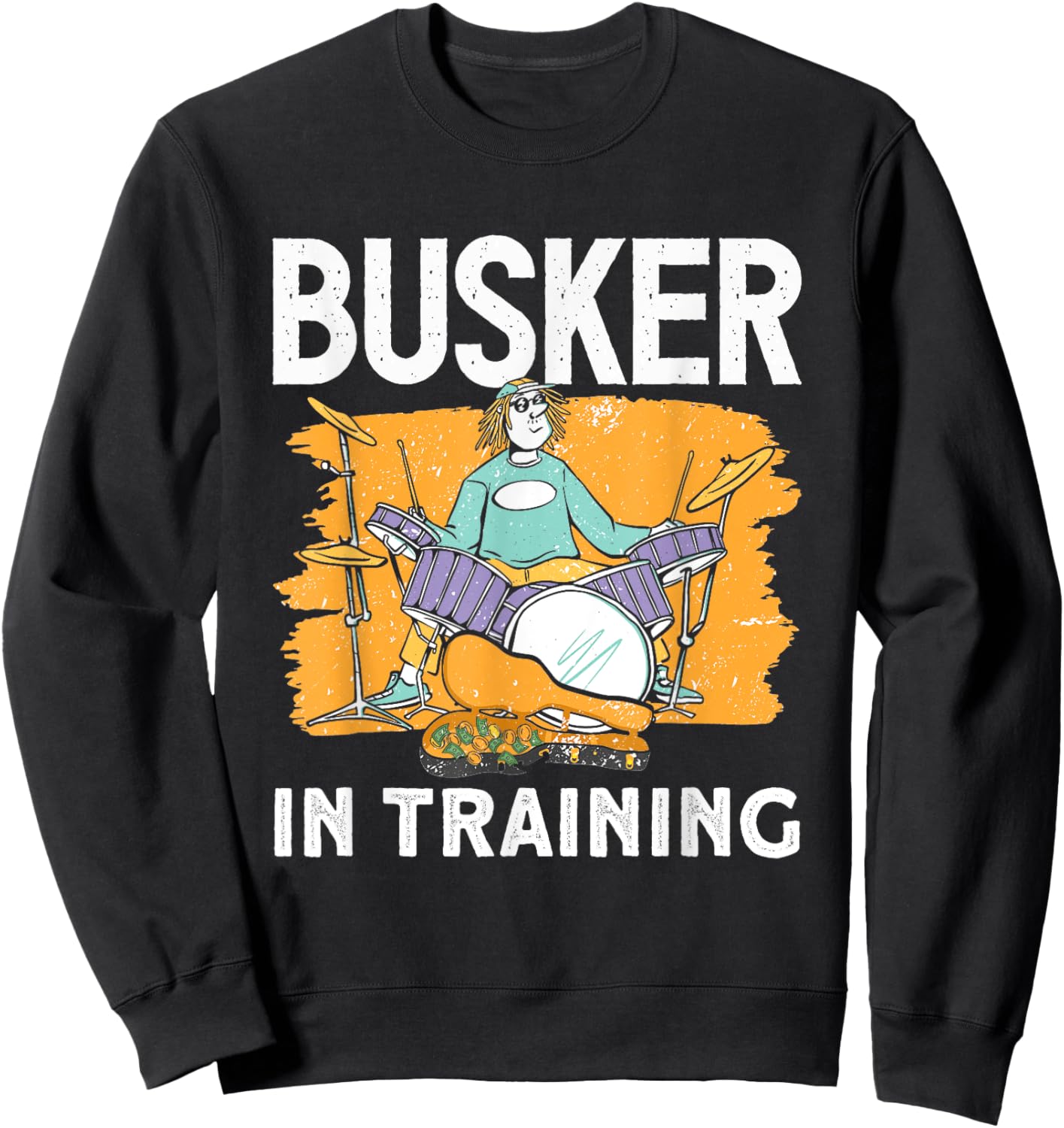 Busker training Banjo Busker Busking Sweatshirt - Sweatshirt | Black