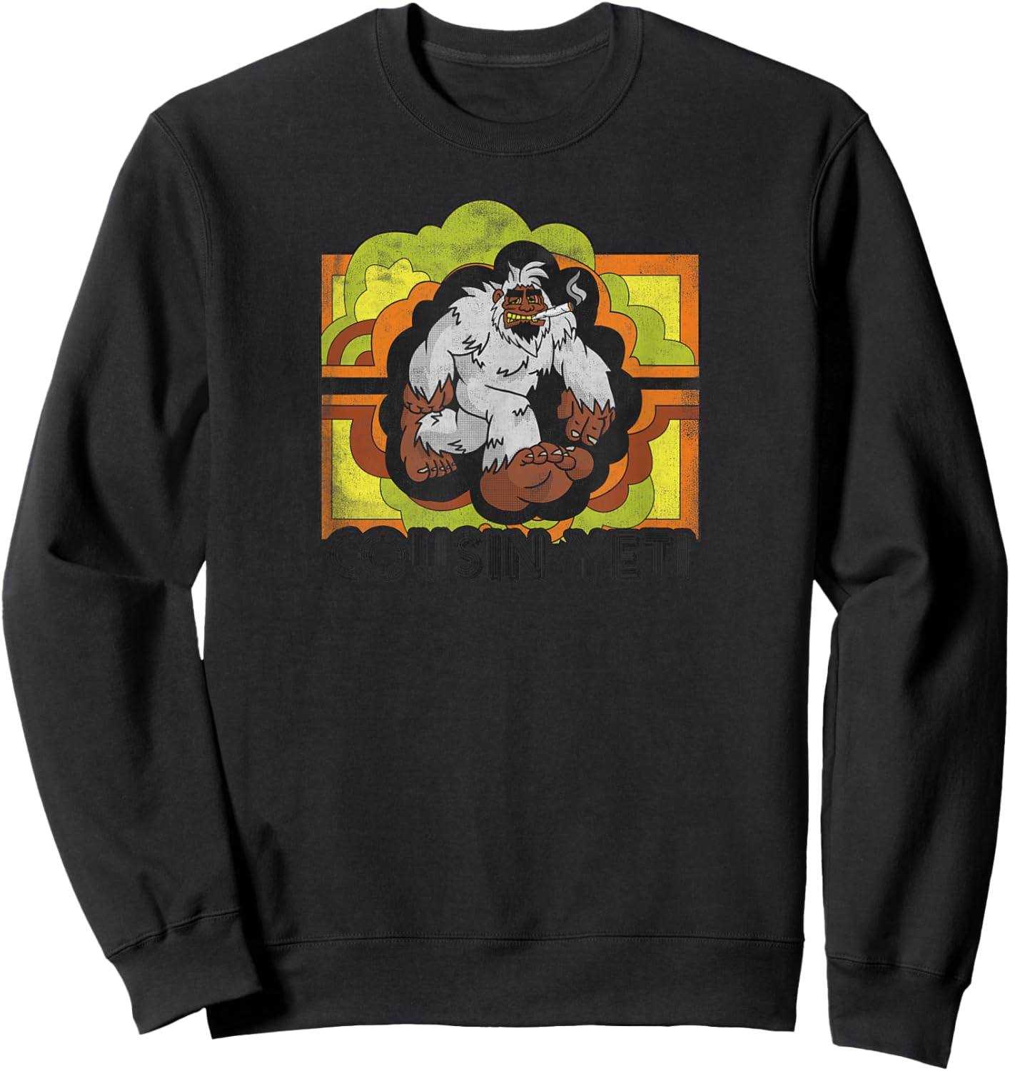 Sasquatch and Bigfoot's Cousin Yeti | Cryptozoology Sweatshirt - Sweatshirt | Black