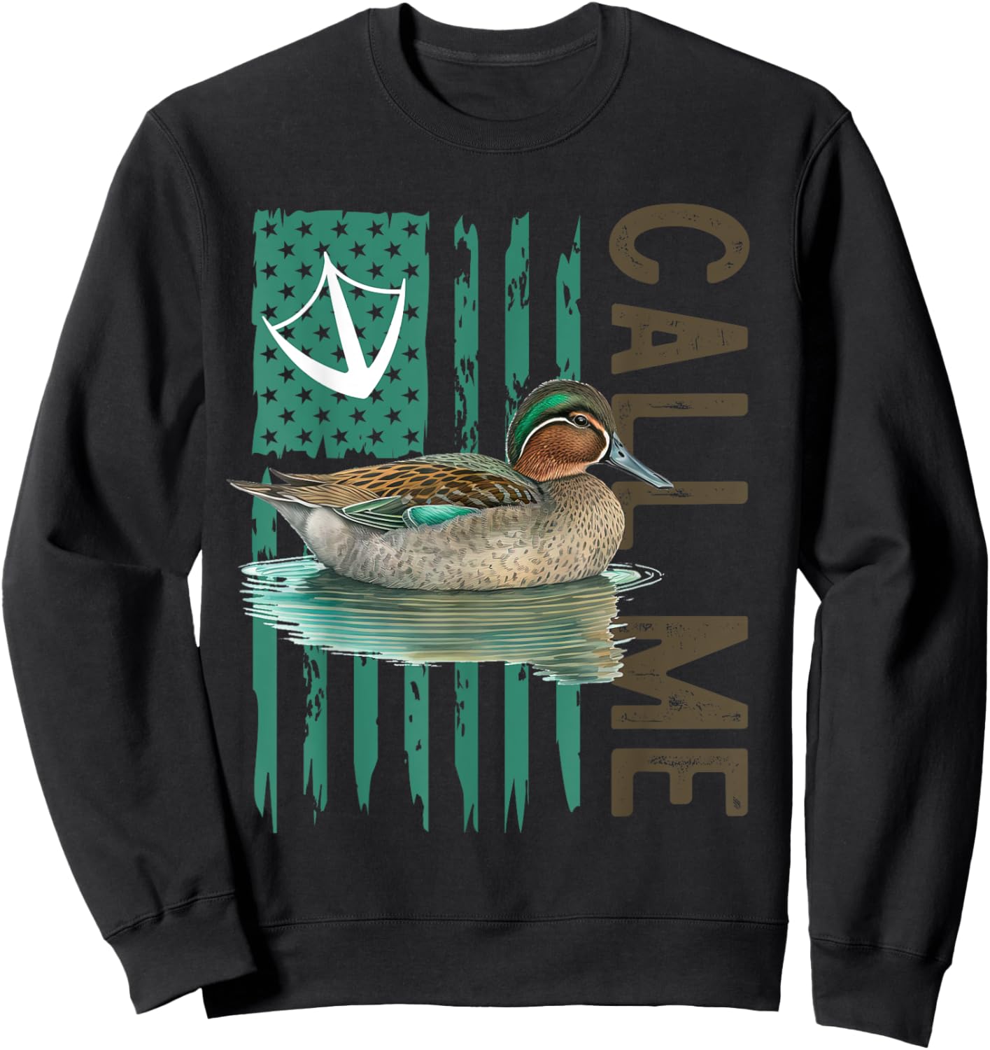 Call Me Teal Duck Hunter Hunting Season Cute Duck Hunting Sweatshirt - Sweatshirt | Black