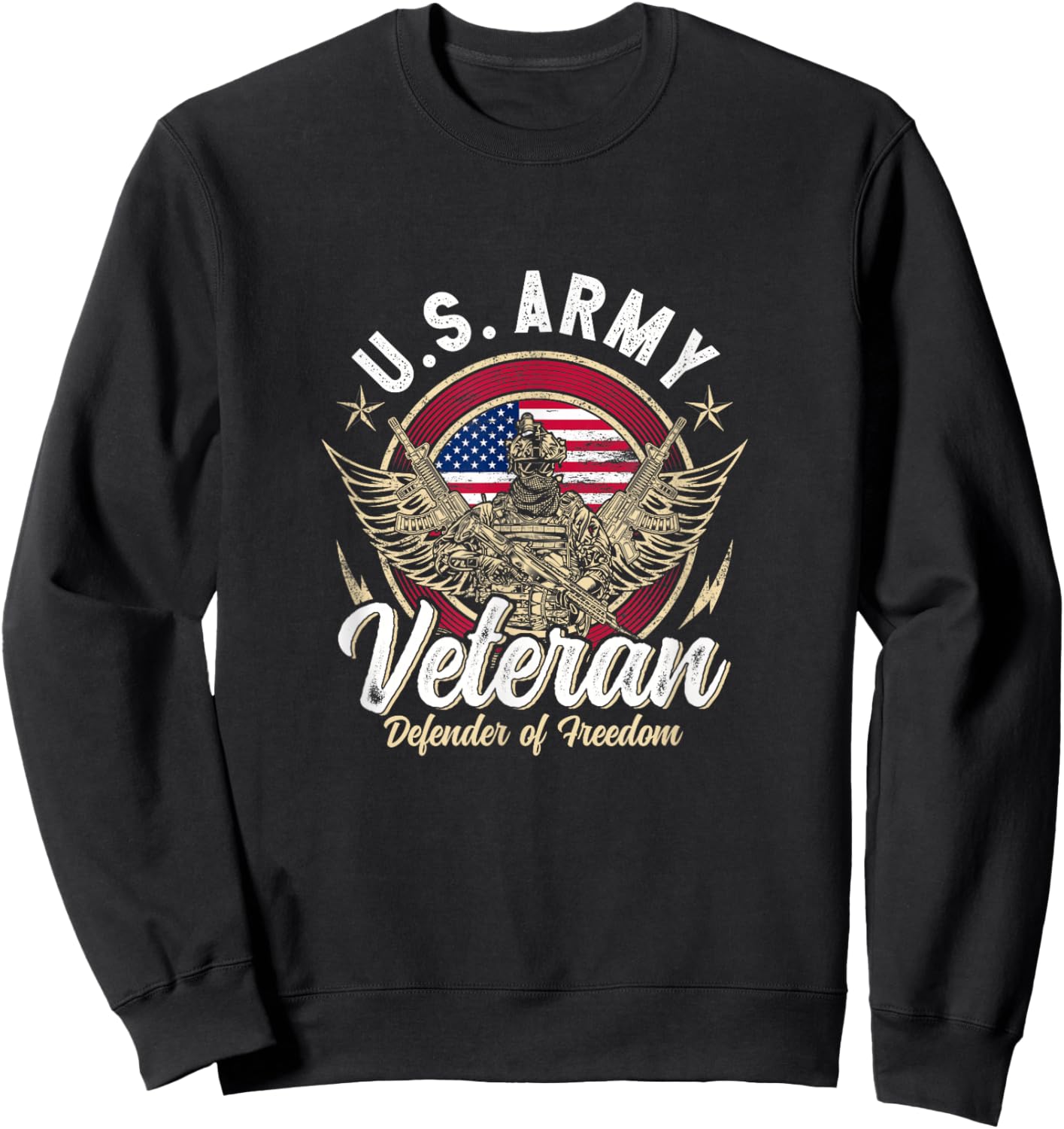 US Army Veteran - Defender of Freedom Sweatshirt - Sweatshirt | Black