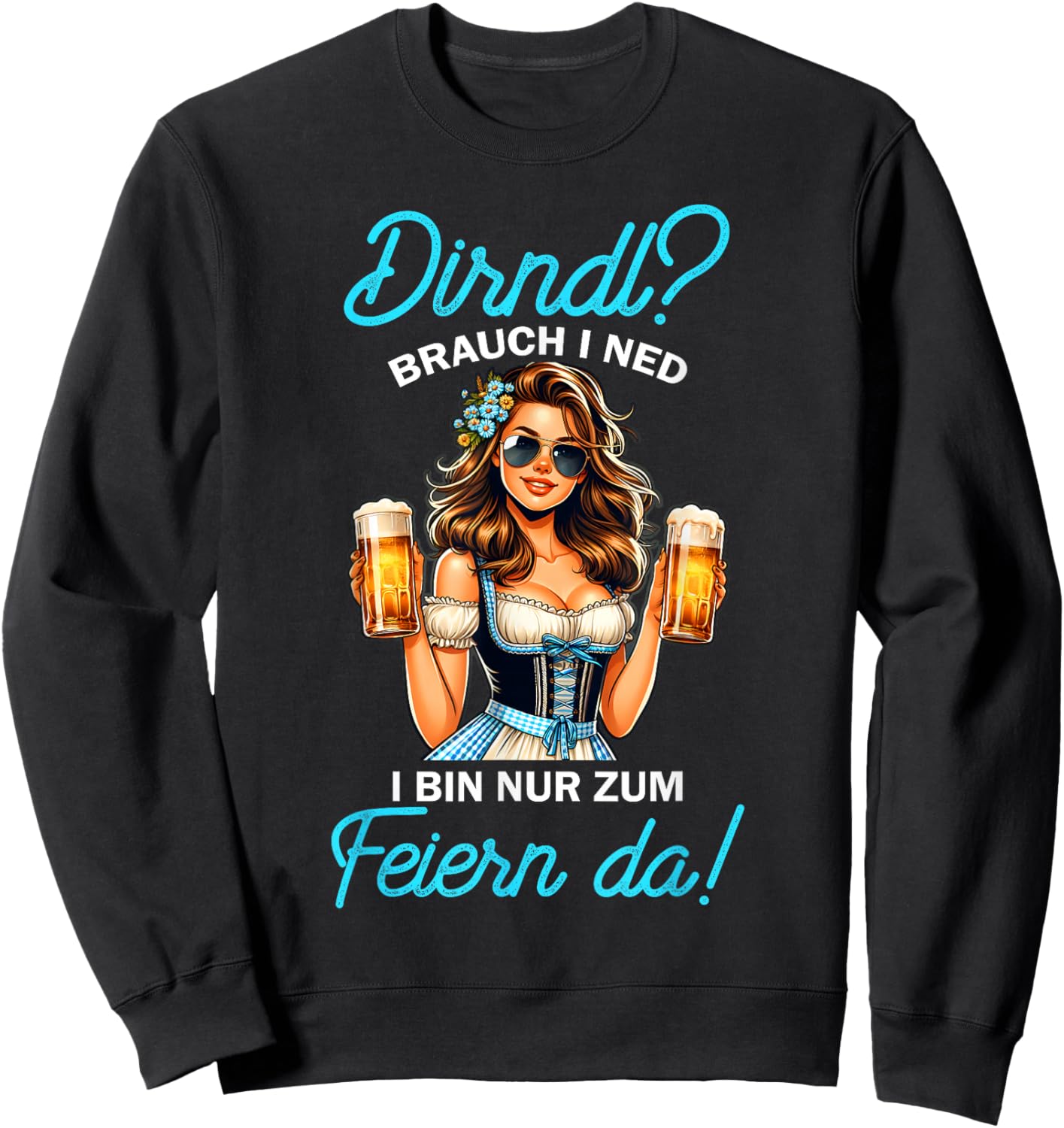Damen Trachtendirndl für Oktoberfest Sweatshirt - Sweatshirt | Black