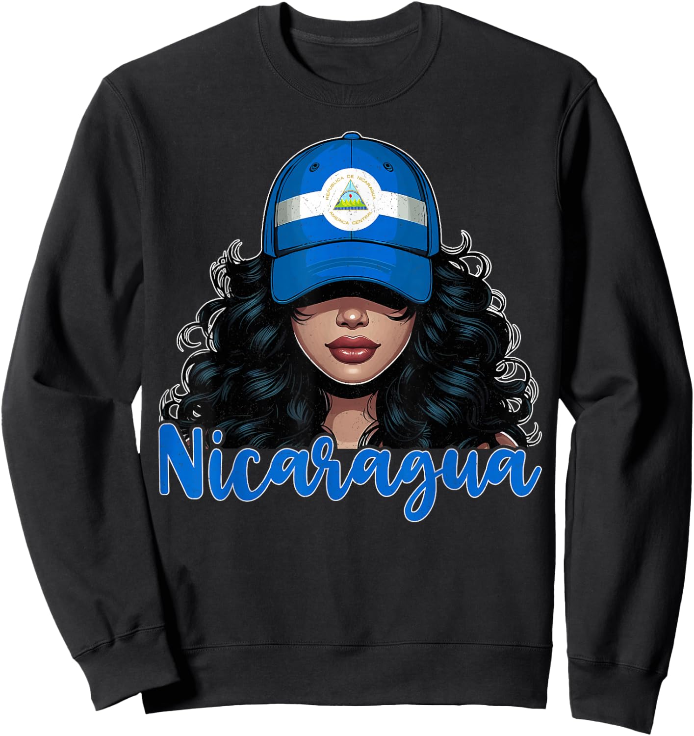 Nicaraguan Girl Nicaragua Flag Proud Nicaragüense Women Sweatshirt - Sweatshirt | Black