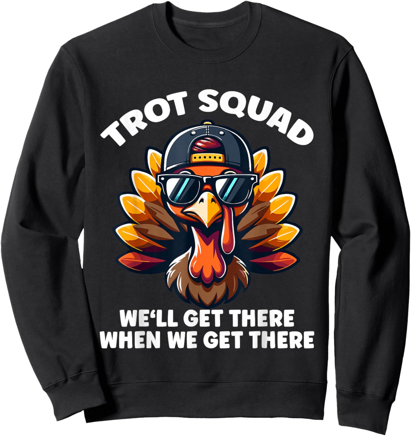 Thanksgiving Turkey Running Outfit Gear Costume Turkey Trot Sweatshirt - Sweatshirt | Black