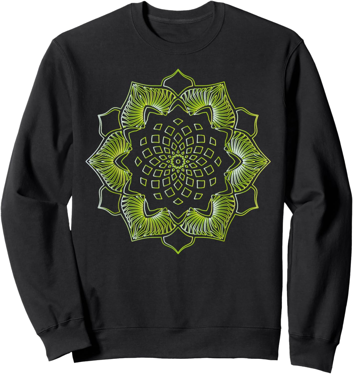 Lotus Mandala Sacred Geometry Sweatshirt - Sweatshirt | Black