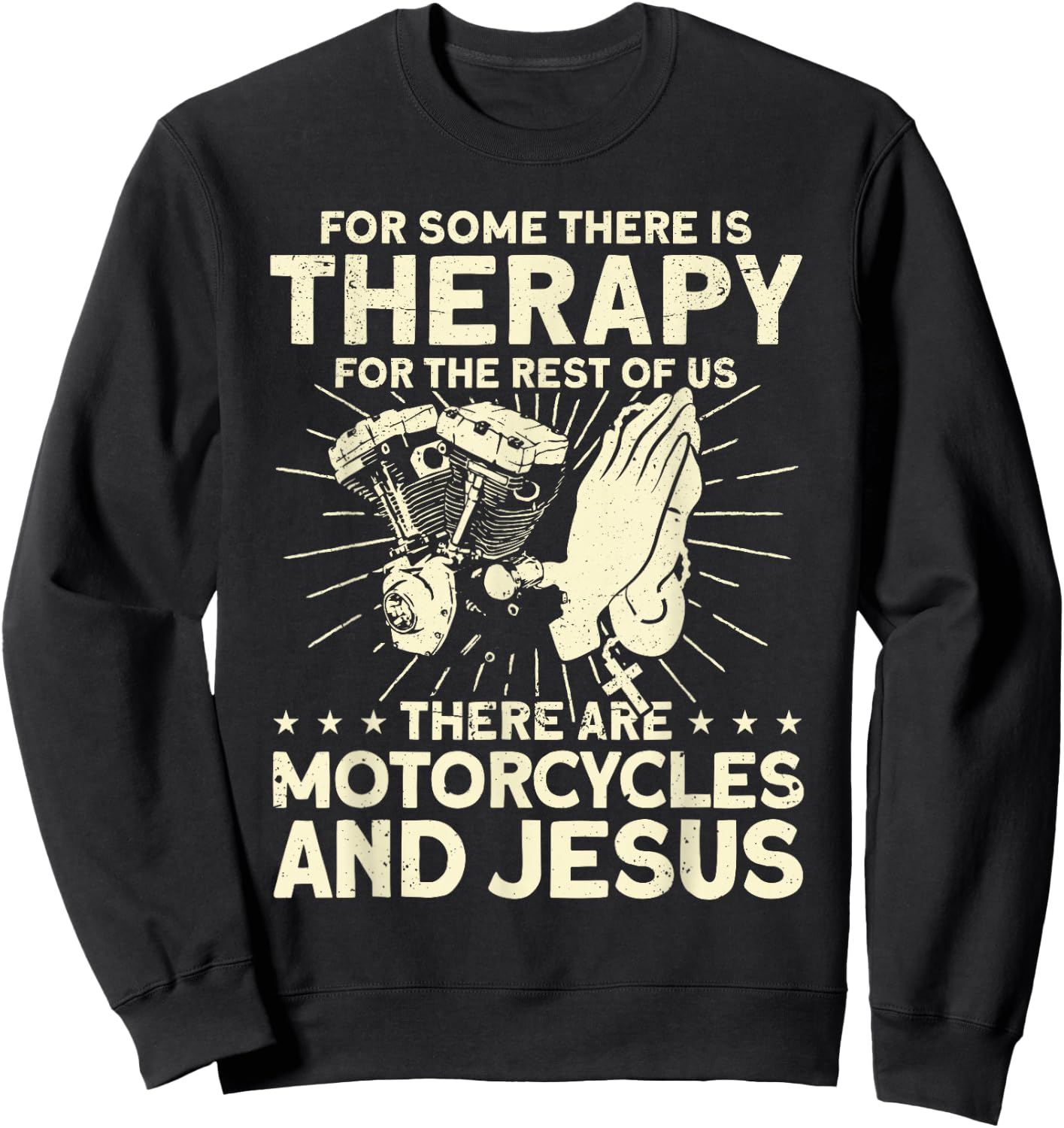 Christian Motorcycle Biker Motorcycles And Jesus Faith Sweatshirt - Sweatshirt | Black