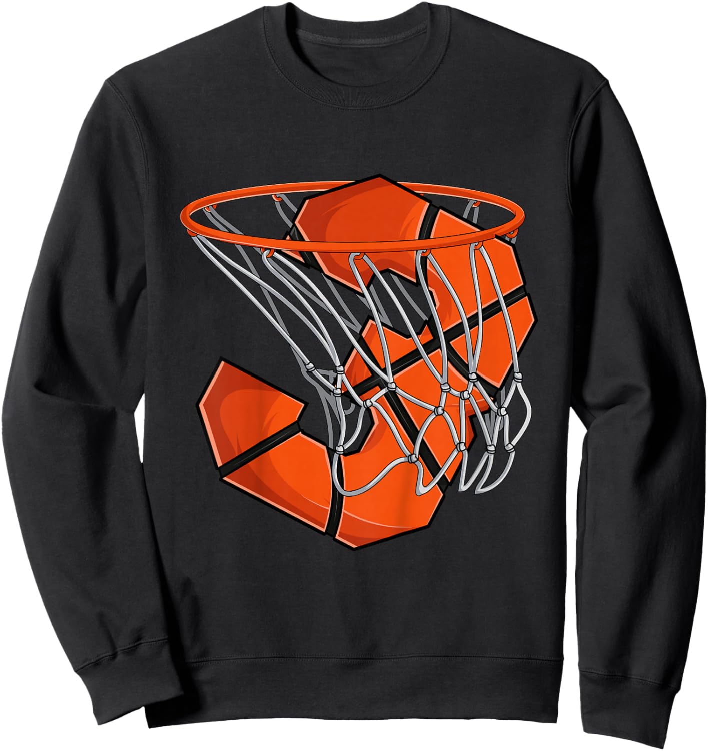 3rd Birthday Basketball Shirt Kids, Boys 3 Year Old Toddler Sweatshirt - Sweatshirt | Black