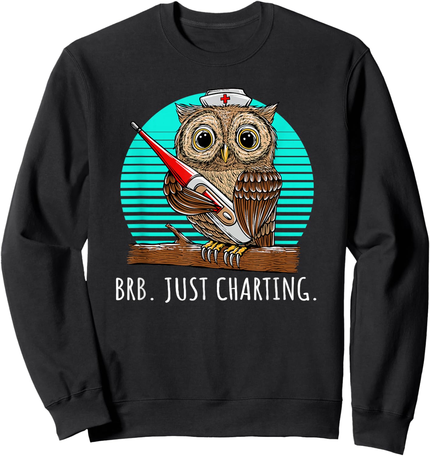 BRB Just Charting Career Hospital Job Hospice Medical Staff Sweatshirt - Sweatshirt | Black