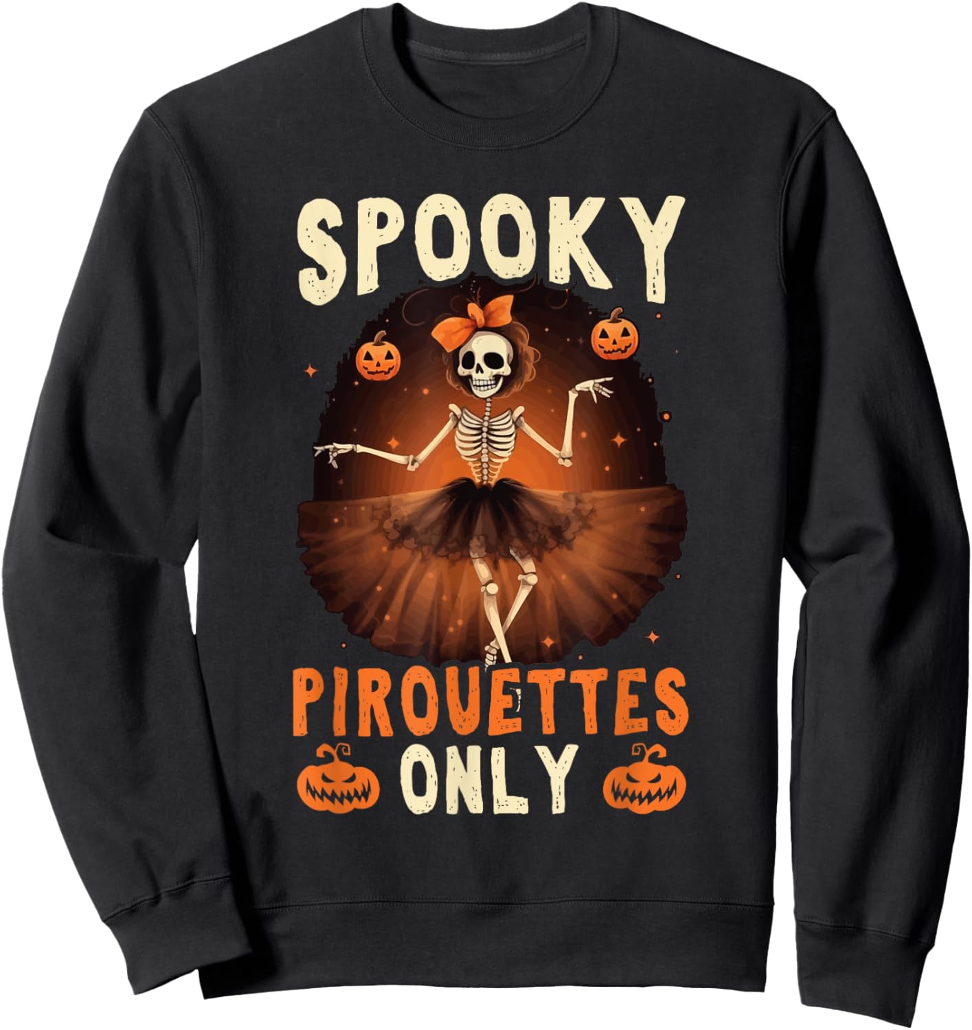 Halloween Ballerina Scary Trick Or Treat Spooky Ballet Sweatshirt - Sweatshirt | Black