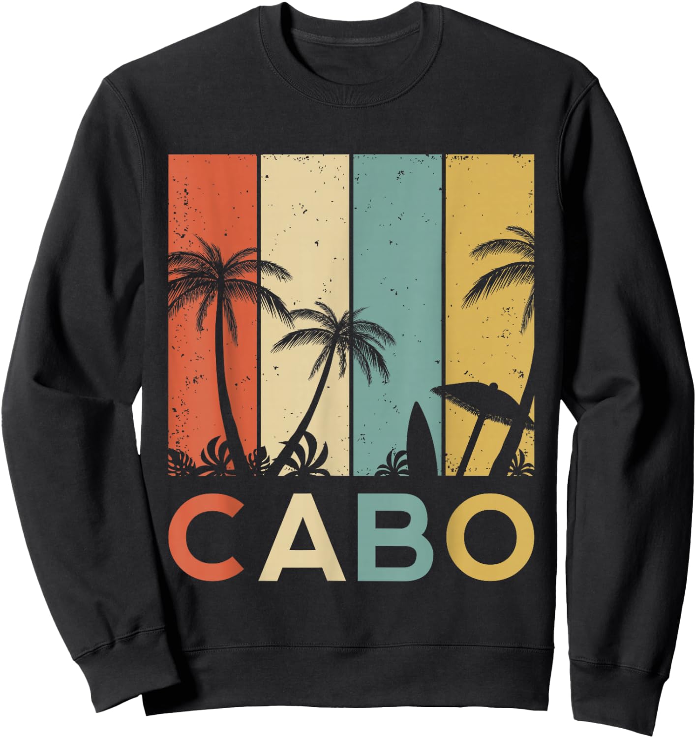 Retro Cabo San Lucas Mexico Tropical Vintage Sweatshirt - Sweatshirt | Black