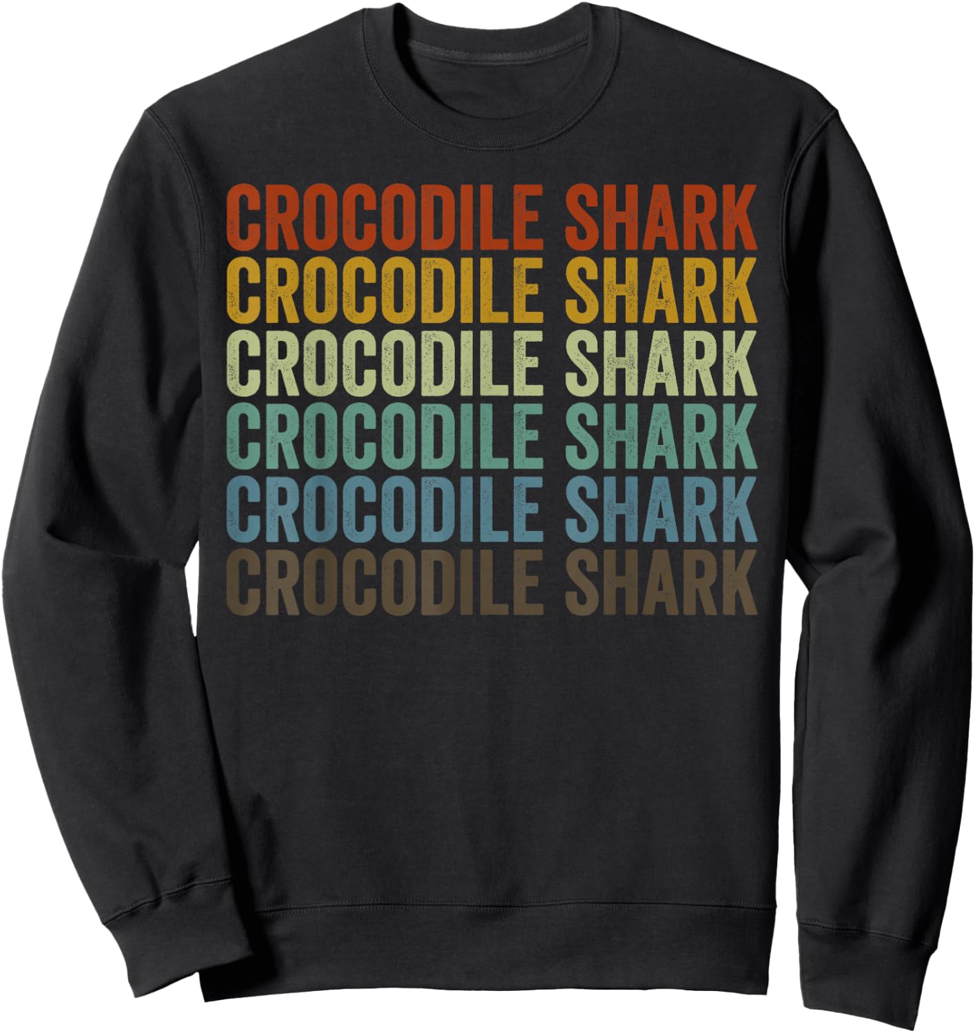Crocodile Shark Fish Retro Sweatshirt - Sweatshirt | Black
