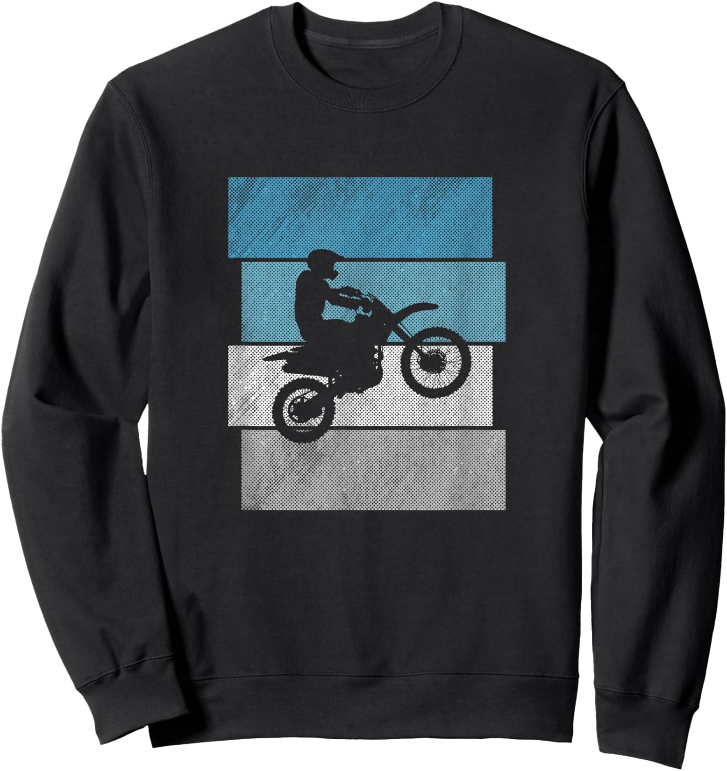 Vintage Motocross Design Retro Sunset MX Supercross Sweatshirt - Sweatshirt | Black