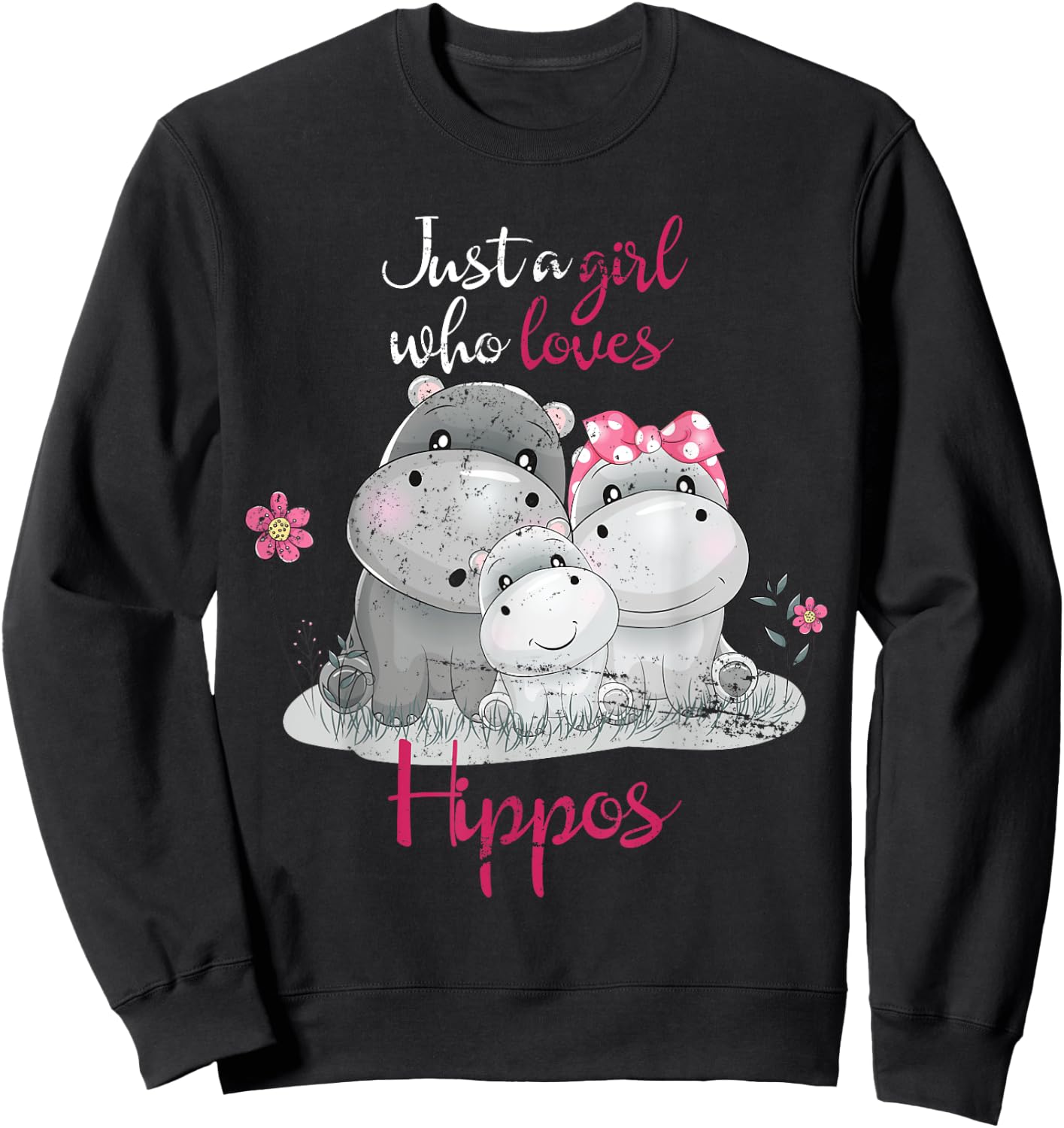 Just A Girl Who Loves Hippo Sweatshirt - Sweatshirt | Black