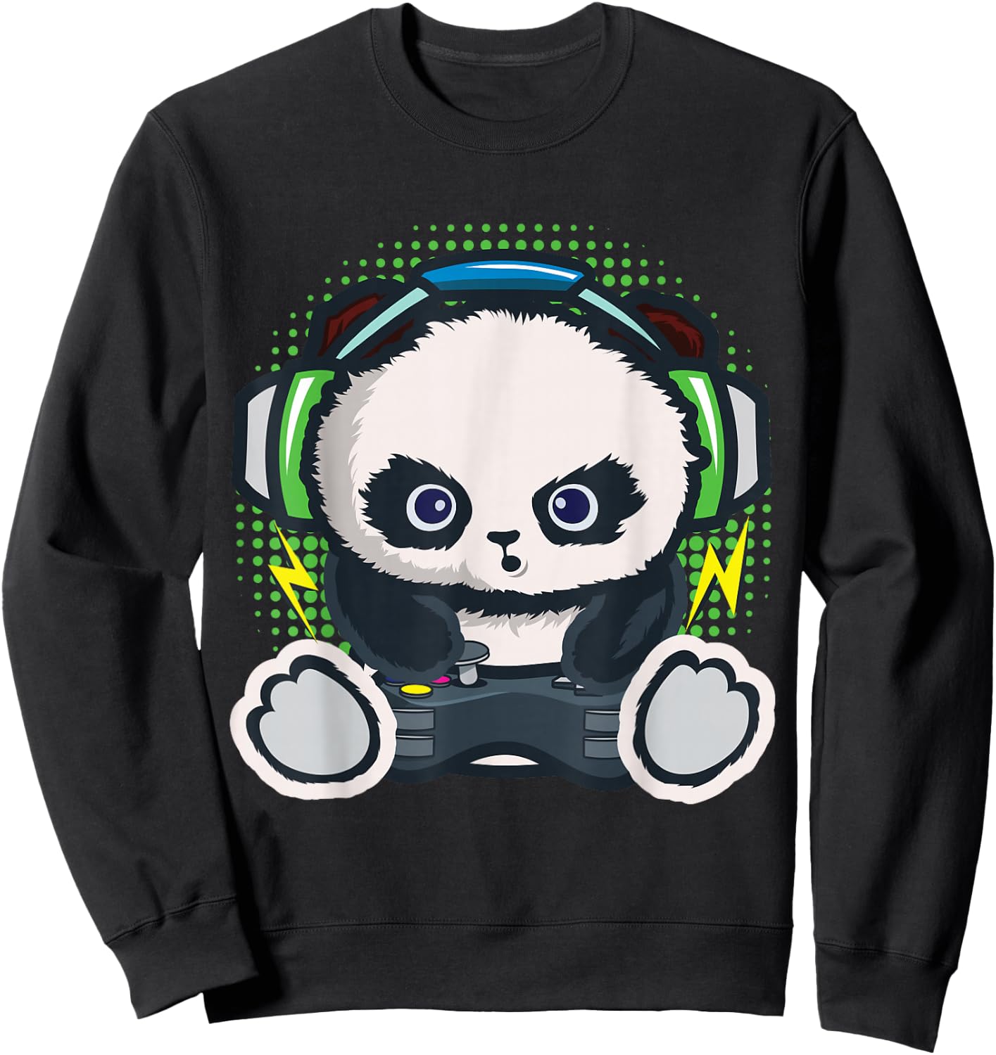Gamer Shirt Boys Children Gaming Gift Panda Gamer Sweatshirt - Sweatshirt | Black