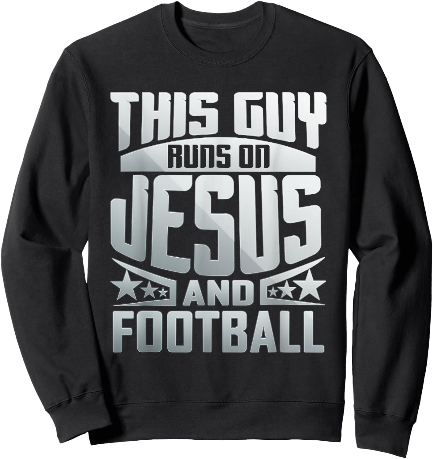 This Guy Runs On Jesus And Football Sweatshirt - Sweatshirt | Black