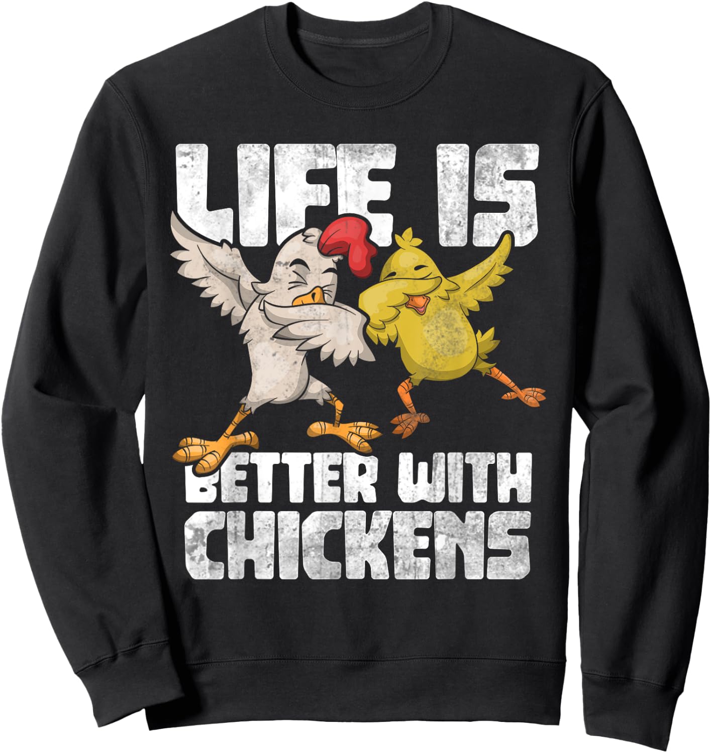 Funny Animal Farmer Kids Dabbing Rooster Dab Hen Chicken Sweatshirt - Sweatshirt | Black
