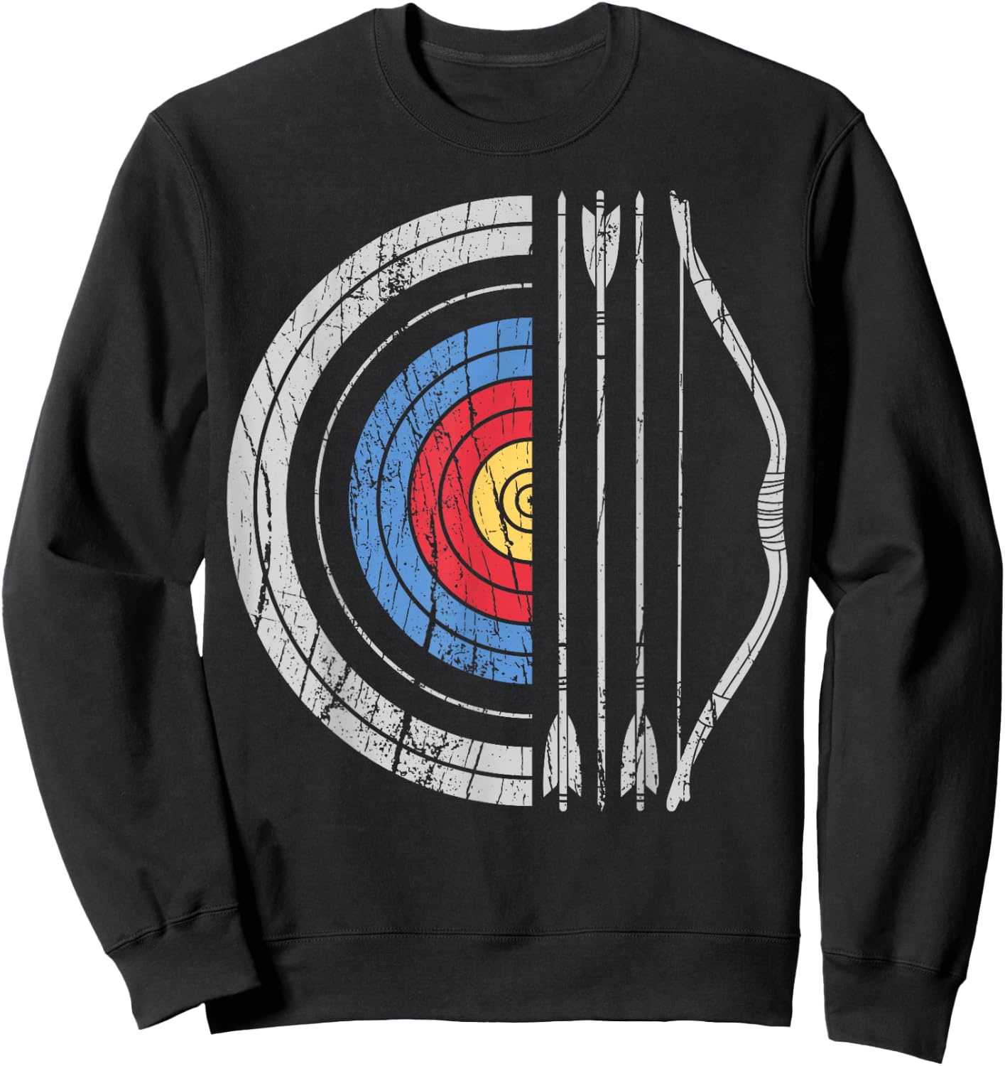 Archery Target Bow and Arrow Archer Retro Vintage Men Women Small Sweatshirt - Sweatshirt | Black