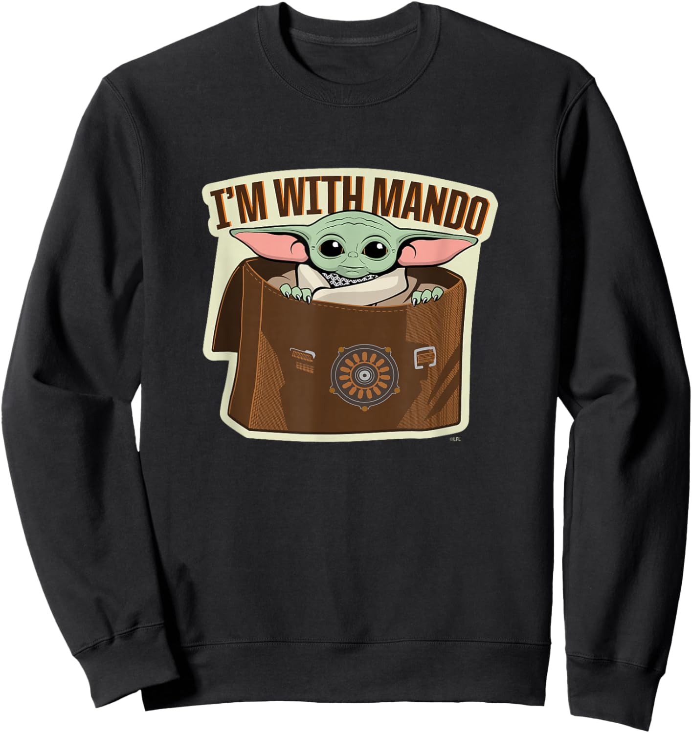Star Wars The Mandalorian Season 3 Grogu I'm With Mando Sweatshirt - Sweatshirt | Black