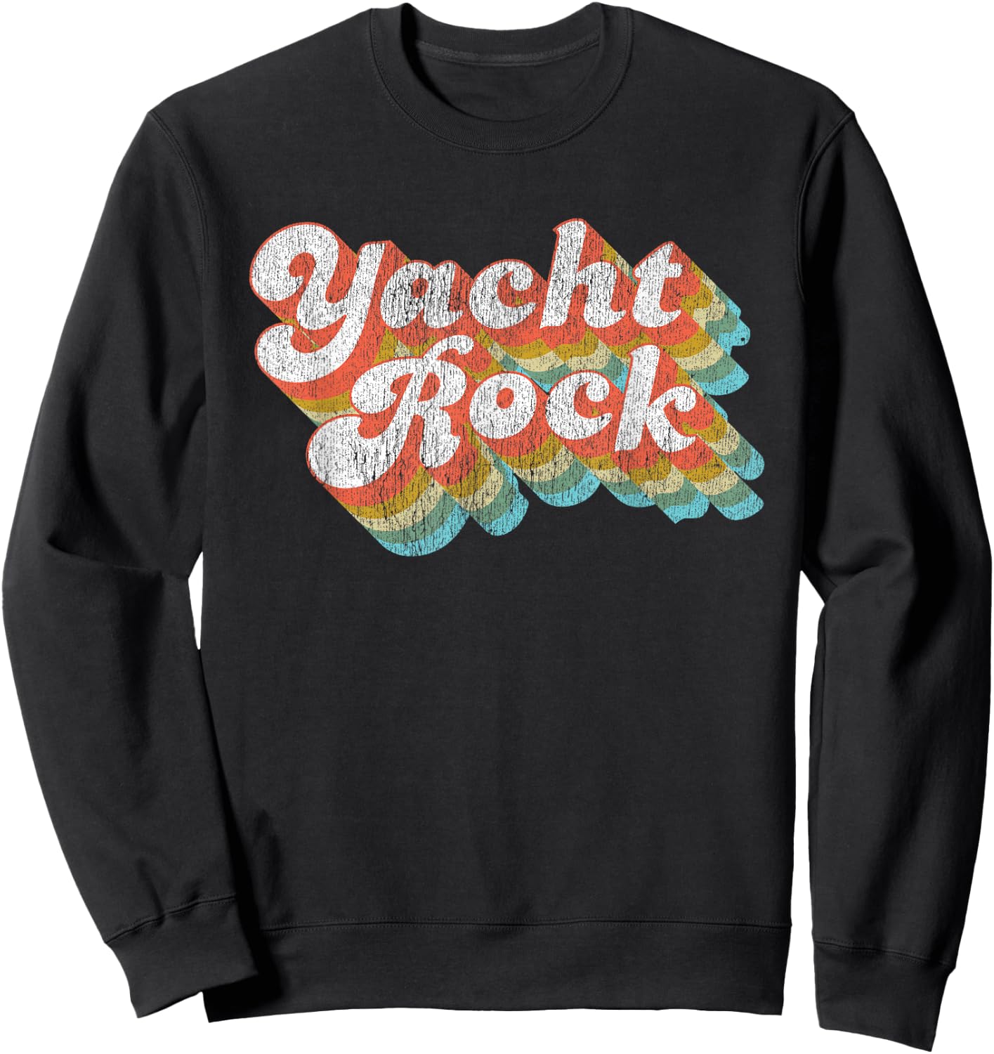 Vintage Fade Yacht Rock Party Boat Drinking Sweatshirt - Sweatshirt | Black