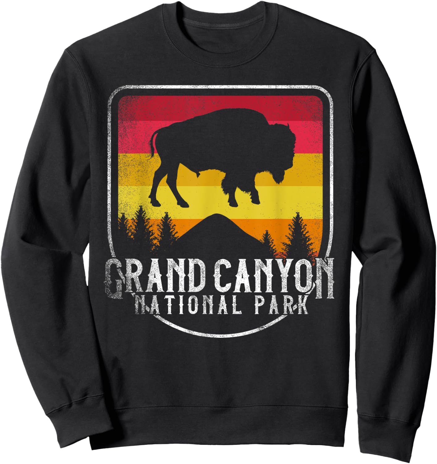 Grand Canyon National Park Retro Vintage Distressed Sweatshirt - Sweatshirt | Black