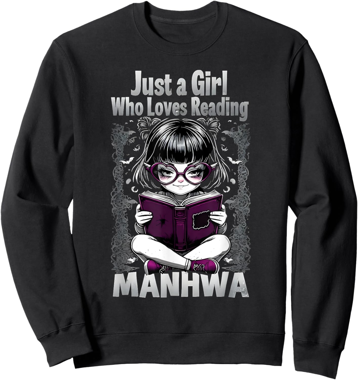 Just a Girl Who Loves Reading Manhwa Sweatshirt - Sweatshirt | Black