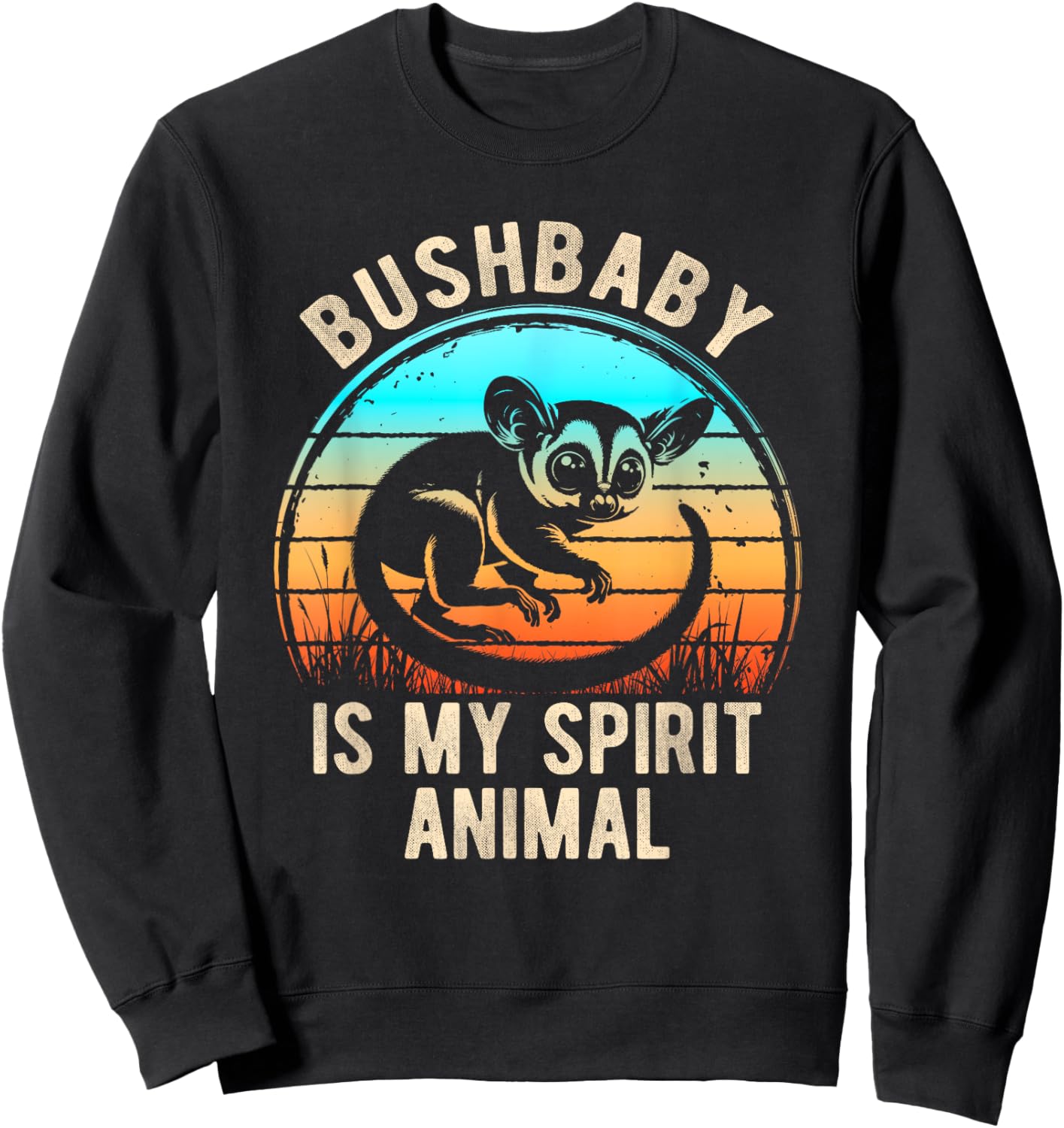 Galago Is My Spirit Animal Retro Nature Bush Baby Sweatshirt - Sweatshirt | Black