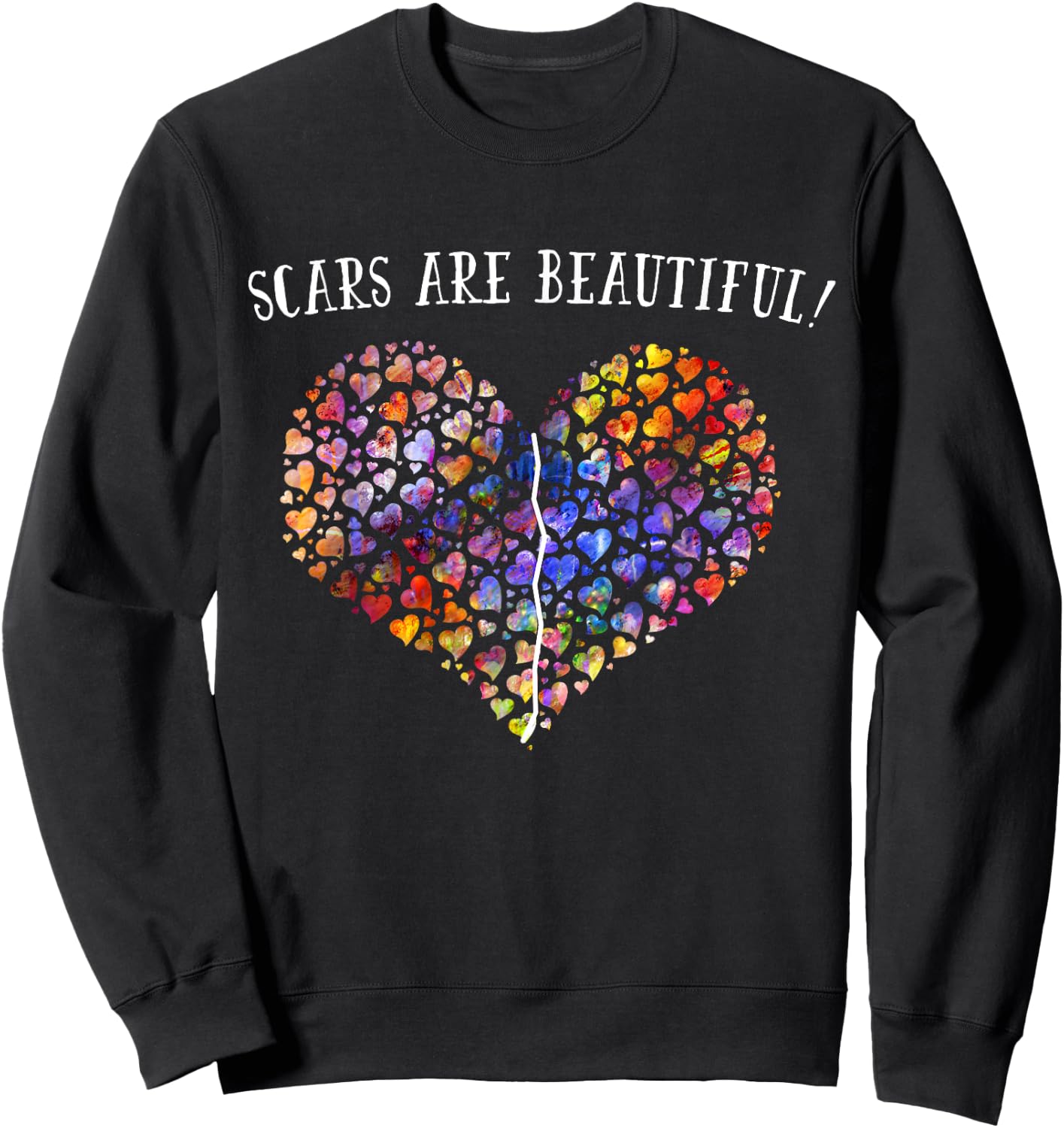Scars Are Beautiful ; Open Heart Surgery Survivor Sweatshirt - Sweatshirt | Black
